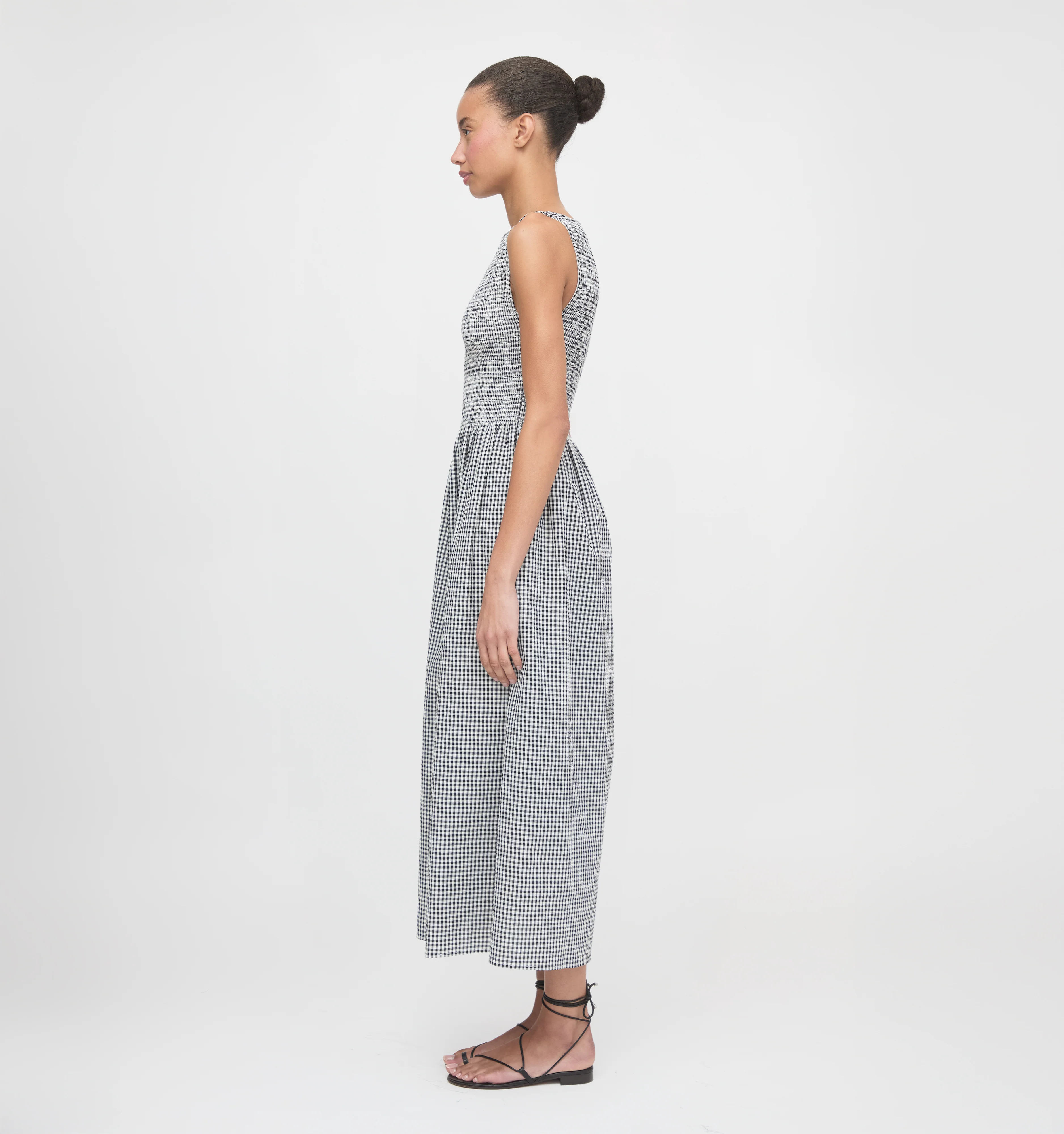 The Cosima Nap Dress - Black/Sand Gingham - Image 3