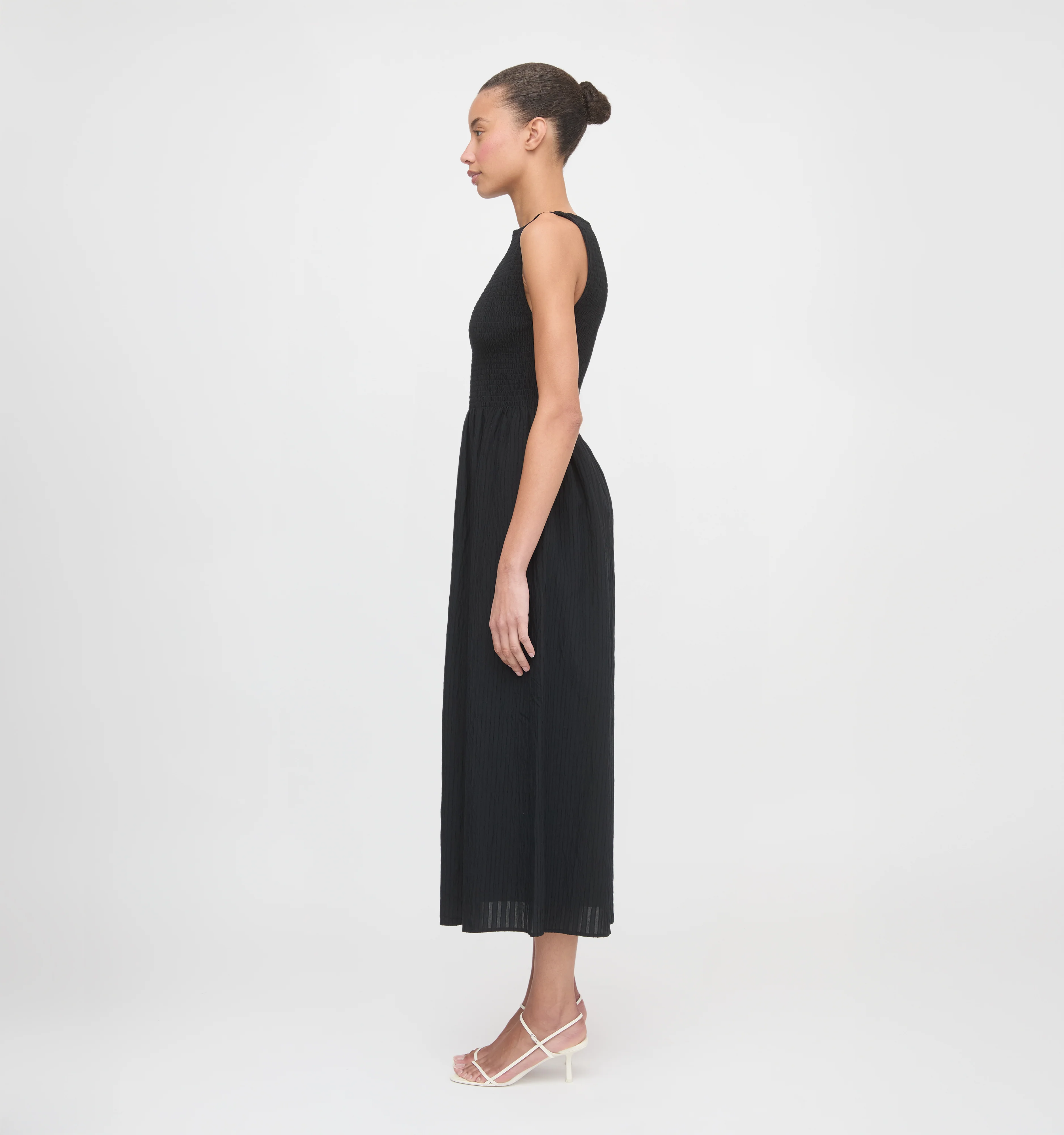 The Cosima Nap Dress - Black Tonal Seersucker - Image 3