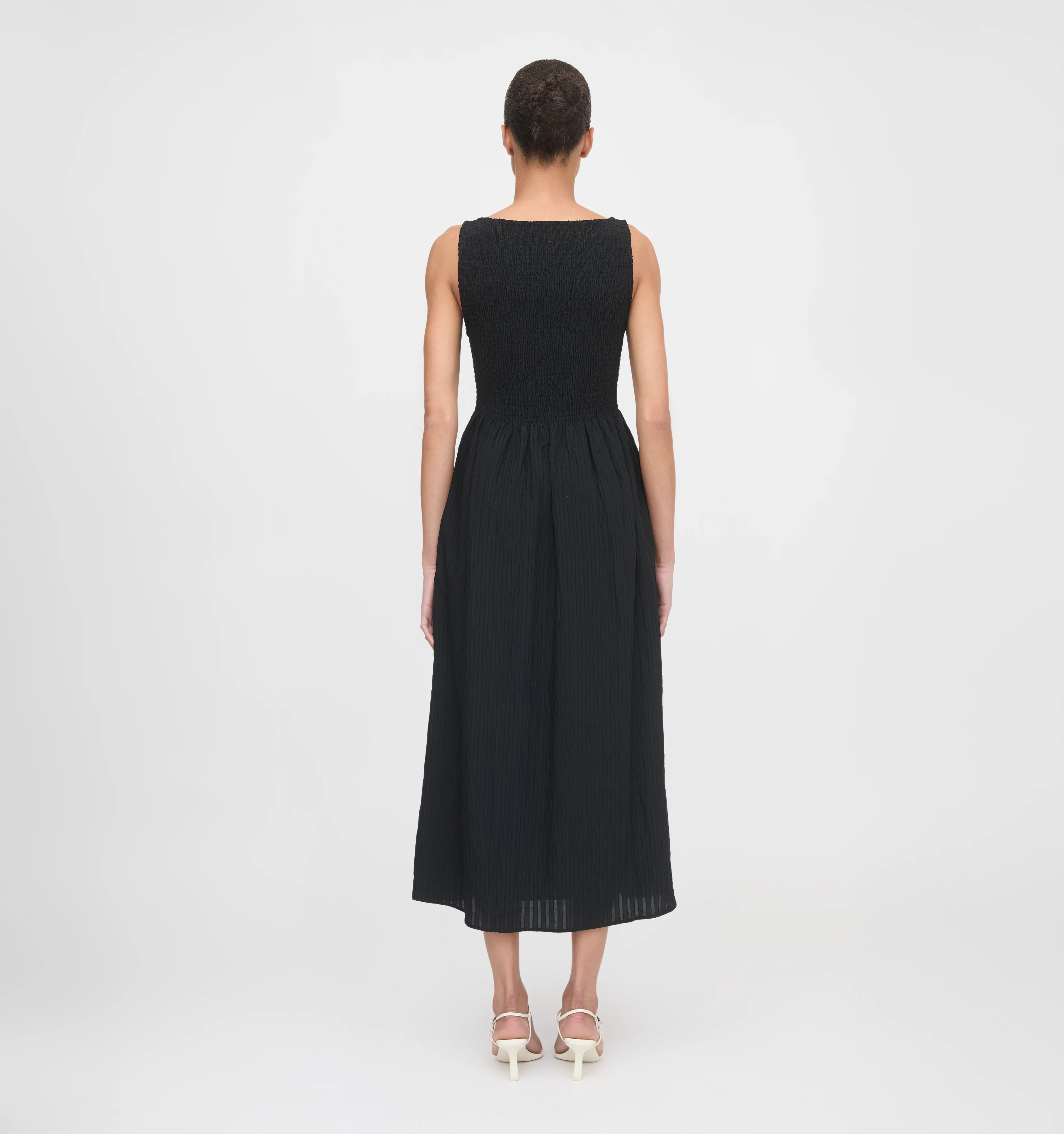 The Cosima Nap Dress - Black Tonal Seersucker - Image 4