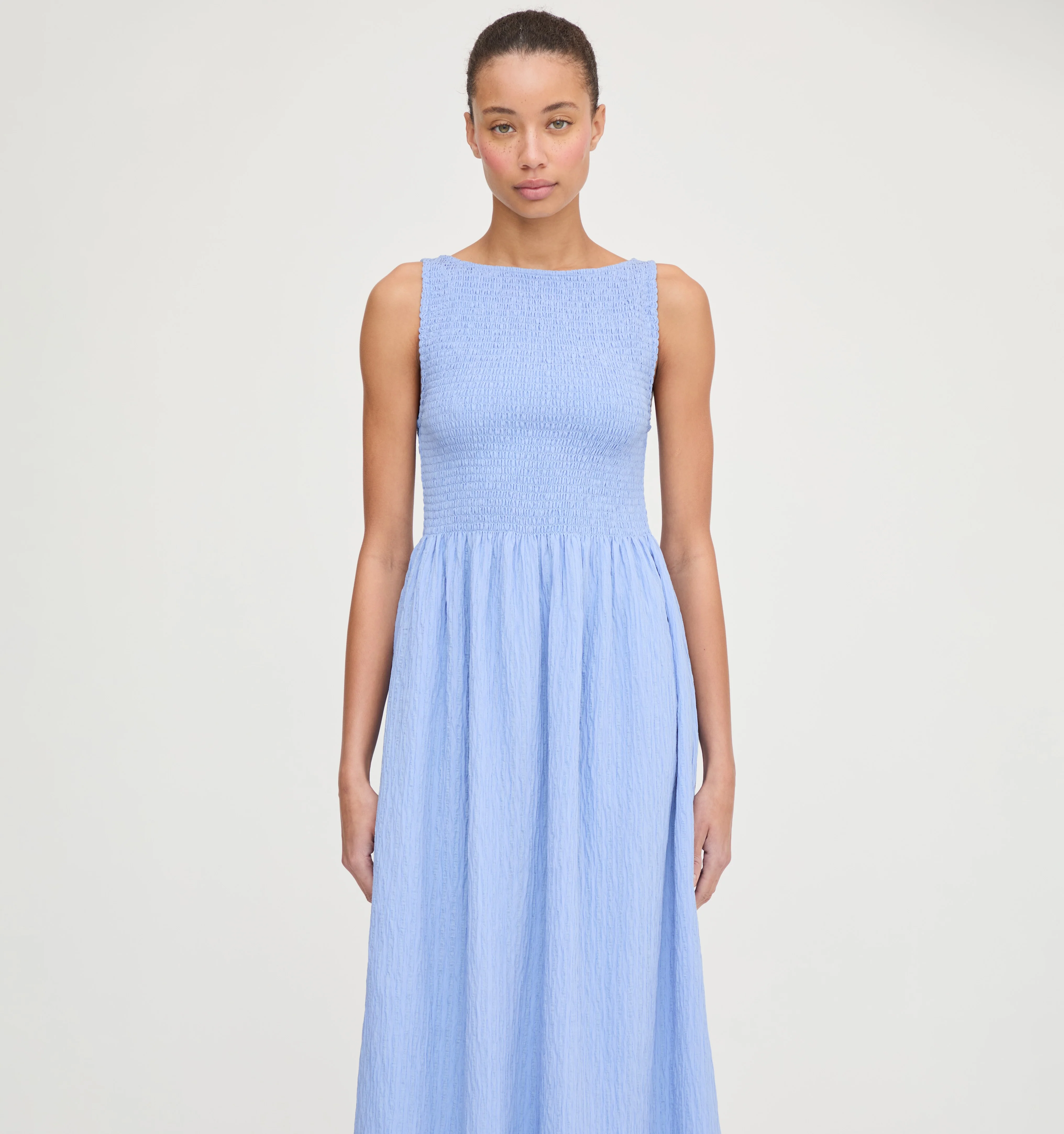 The Cosima Nap Dress - Bluebird Tonal Seersucker - Image 5