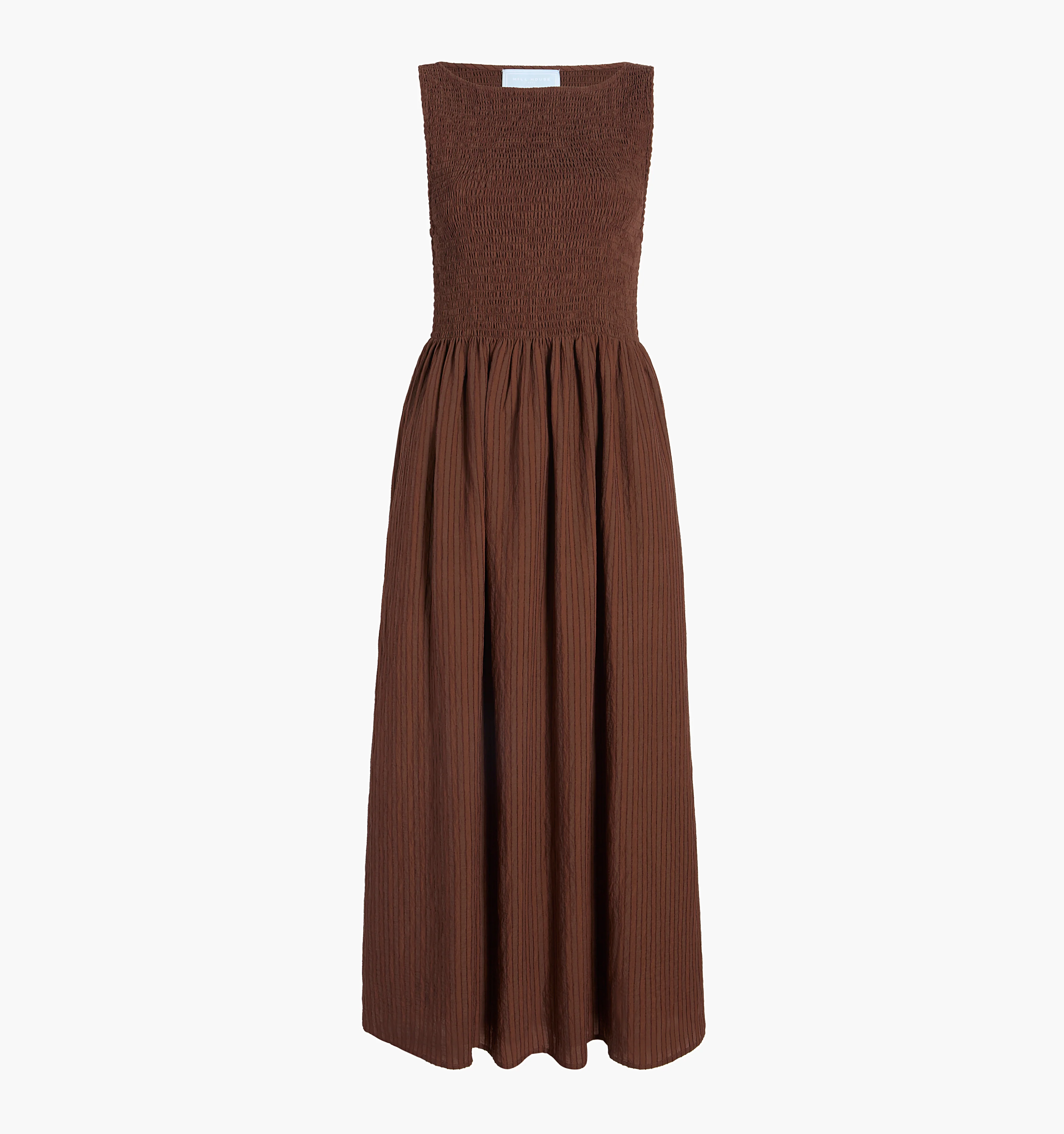 The Cosima Nap Dress - Chocolate Tonal Seersucker - Image 5