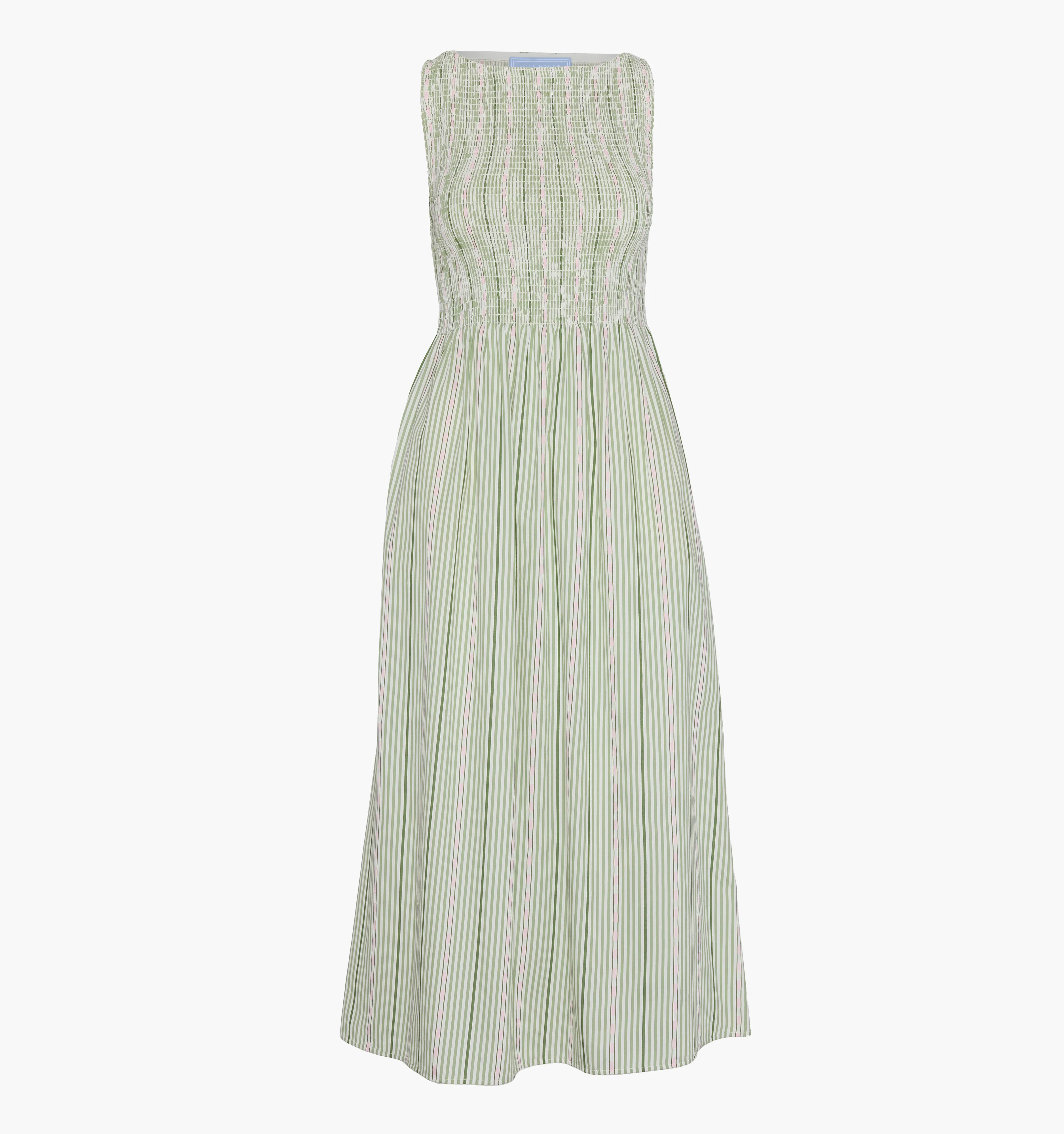 The Cosima Nap Dress - Green Jacquard Stripe - Image 4