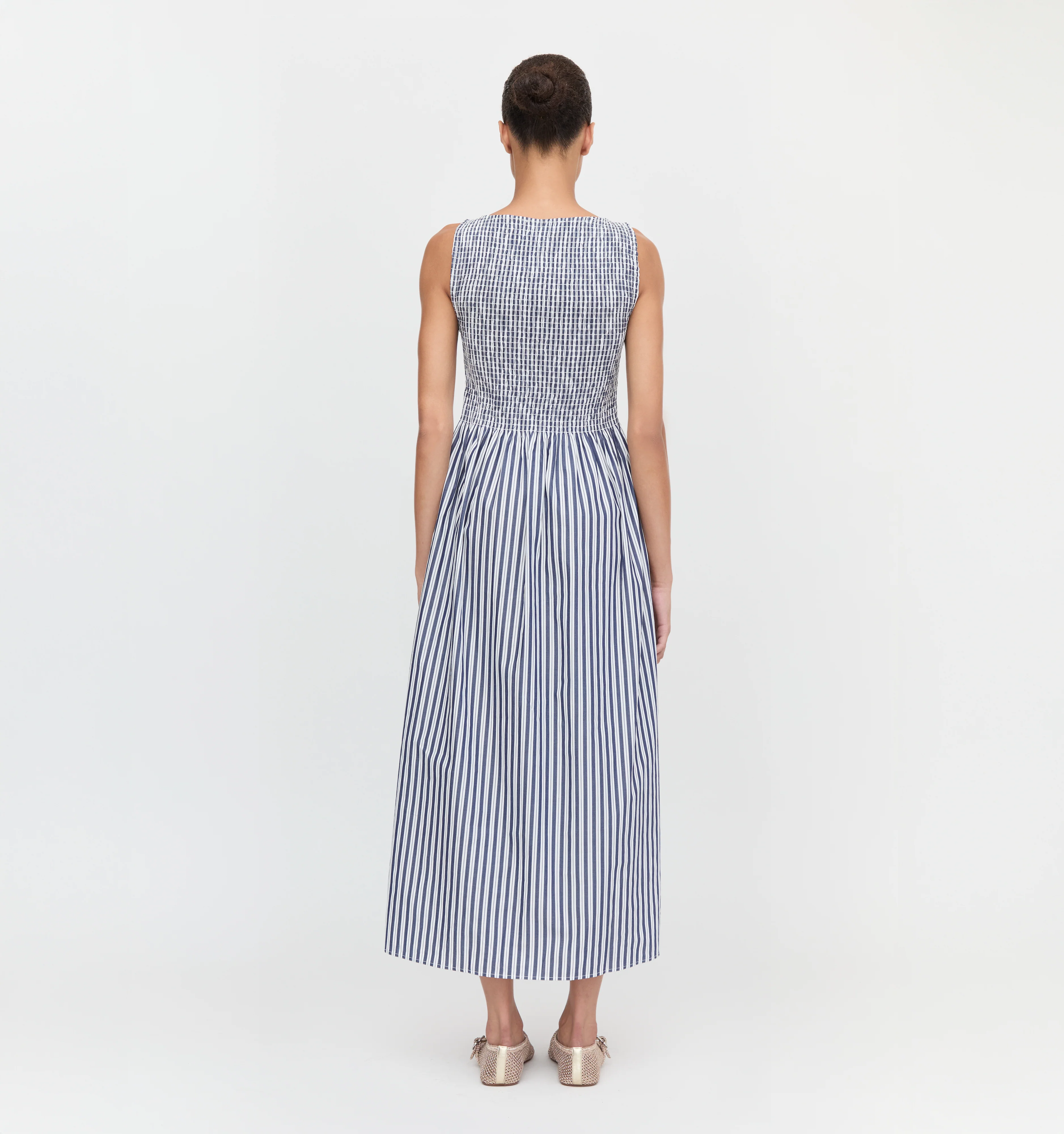 The Cosima Nap Dress - Navy Stripe - Image 3
