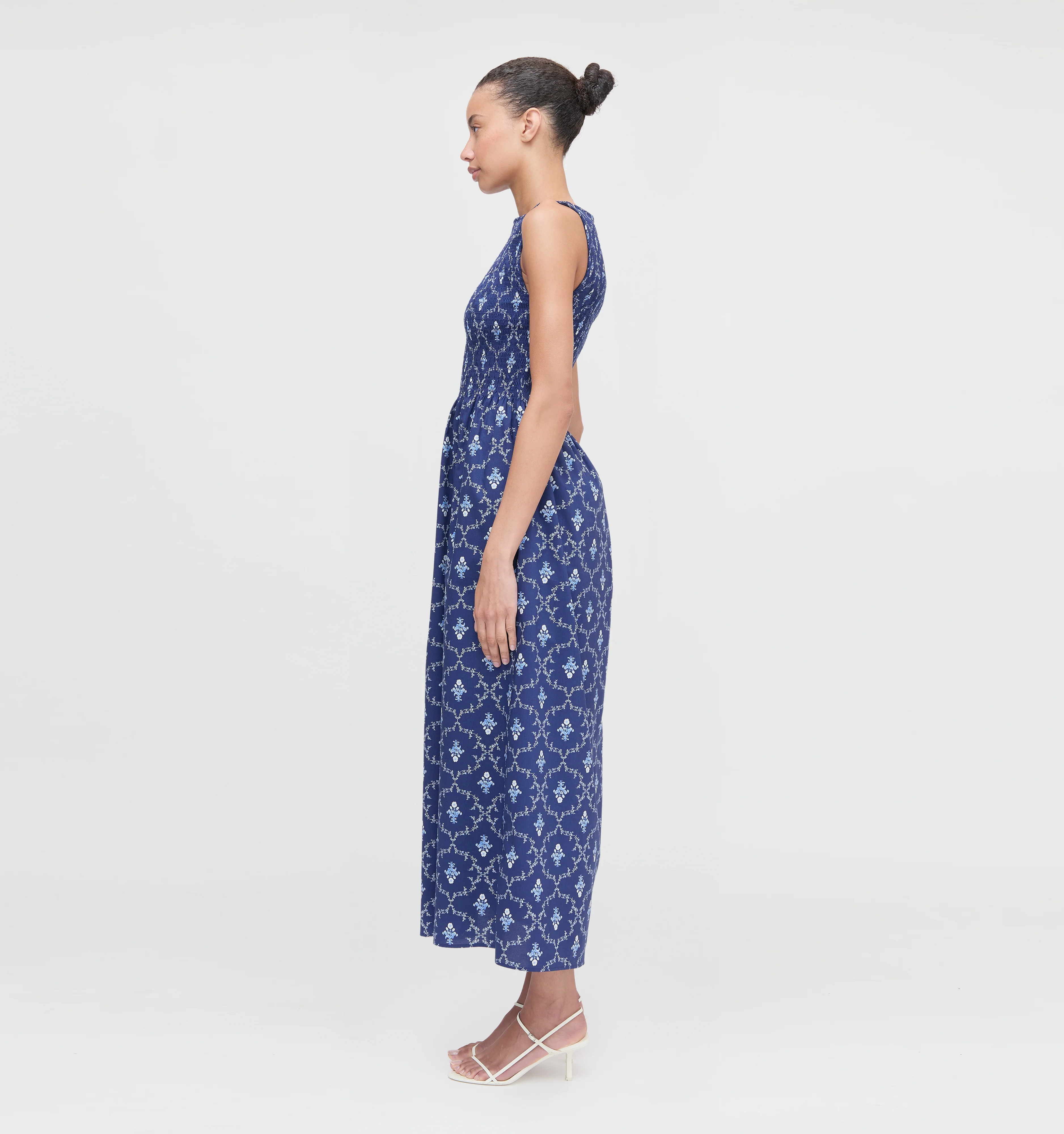 The Cosima Nap Dress - Navy Trellis - Image 3