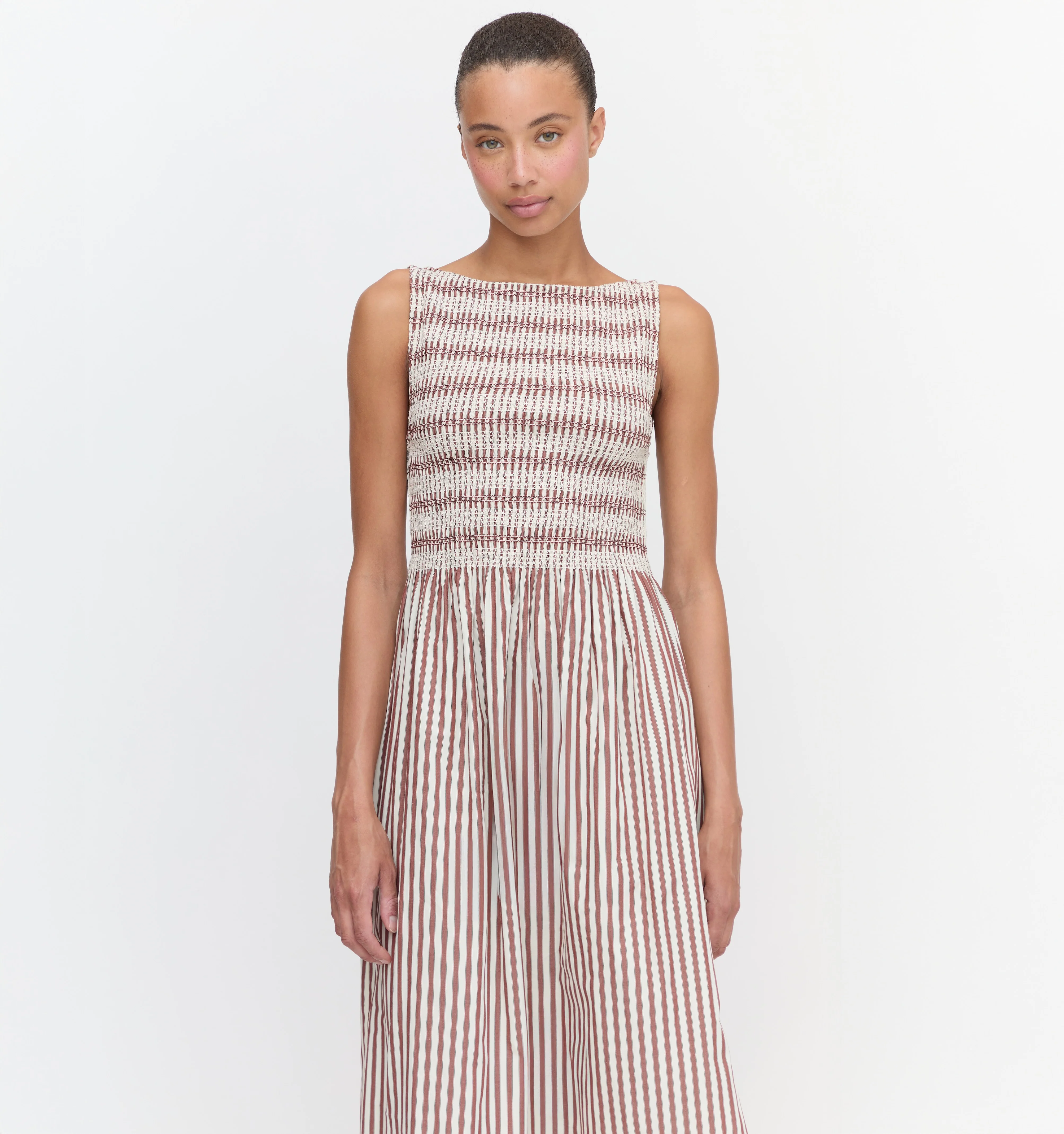 The Cosima Nap Dress - Rust Stripe - Image 2