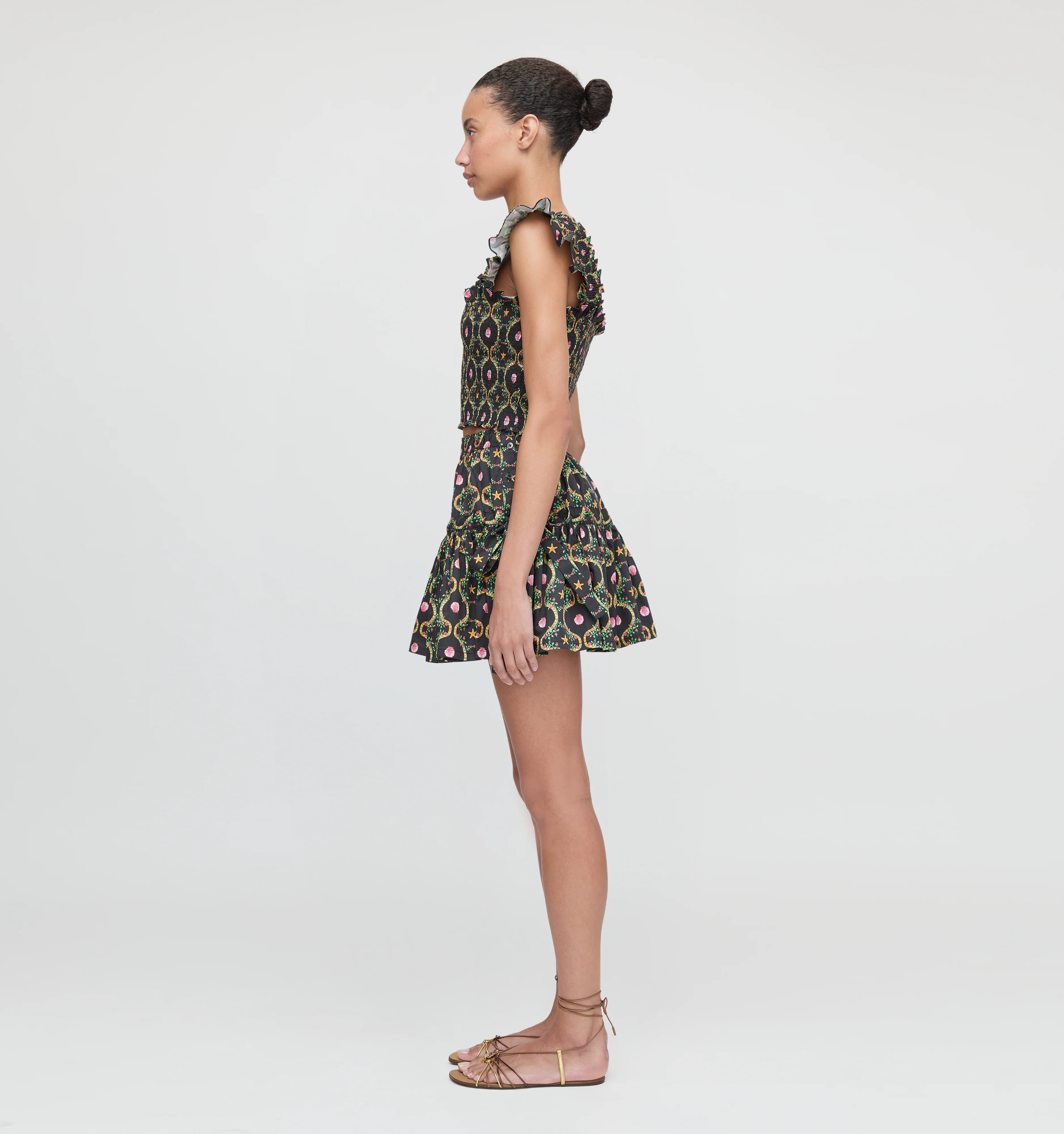 The Cropped Paz Top - Black Cisco Trellis - Image 3