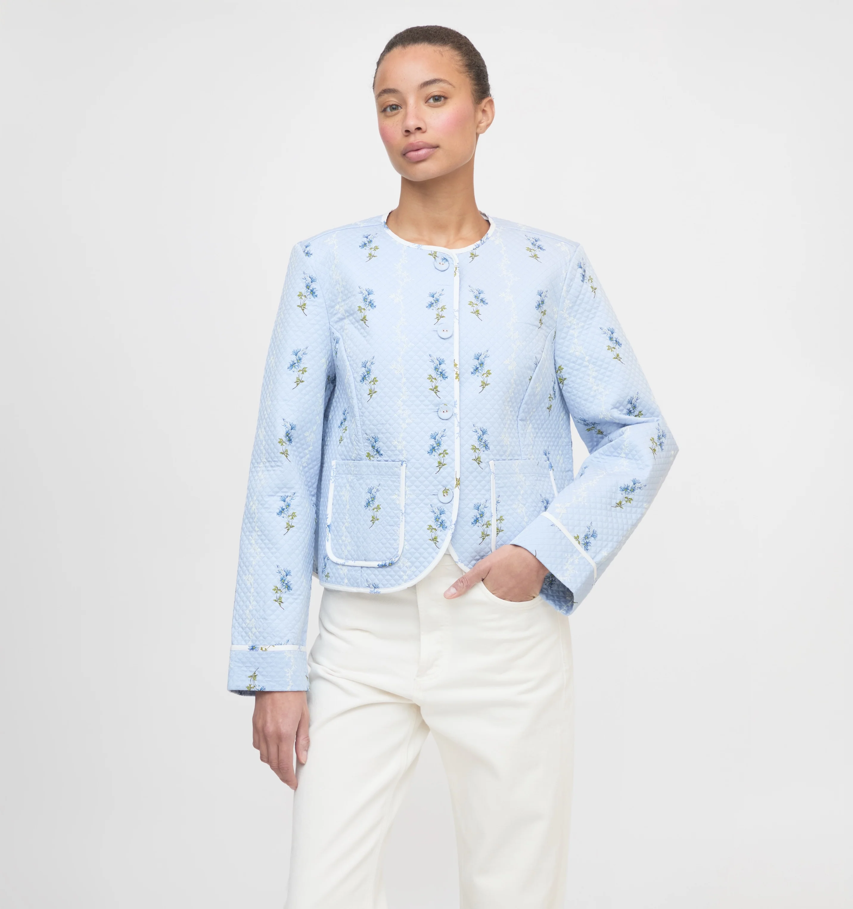 The Cropped Rowan Jacket - Bluebell Waltz - Image 4