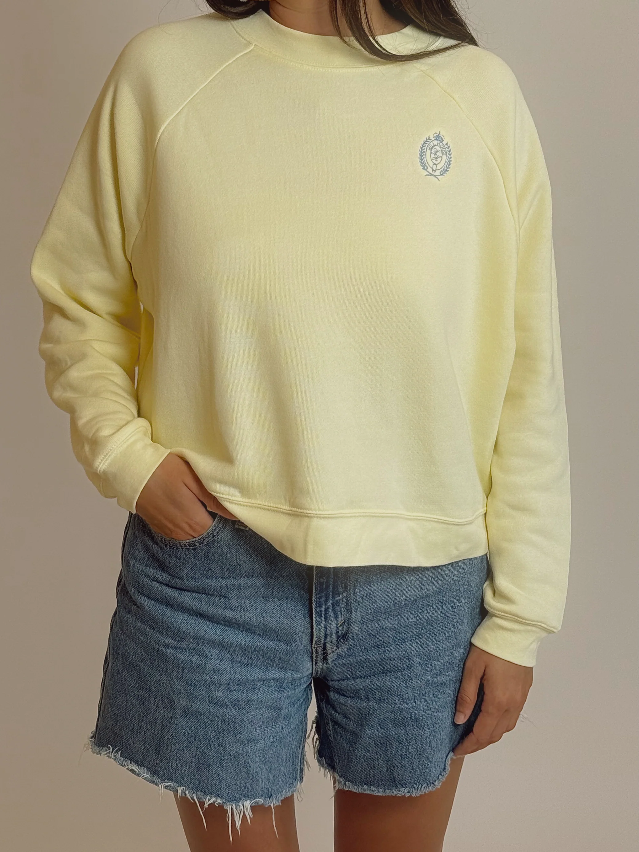 The Cropped Sweatshirt - Butter Yellow - Image 3