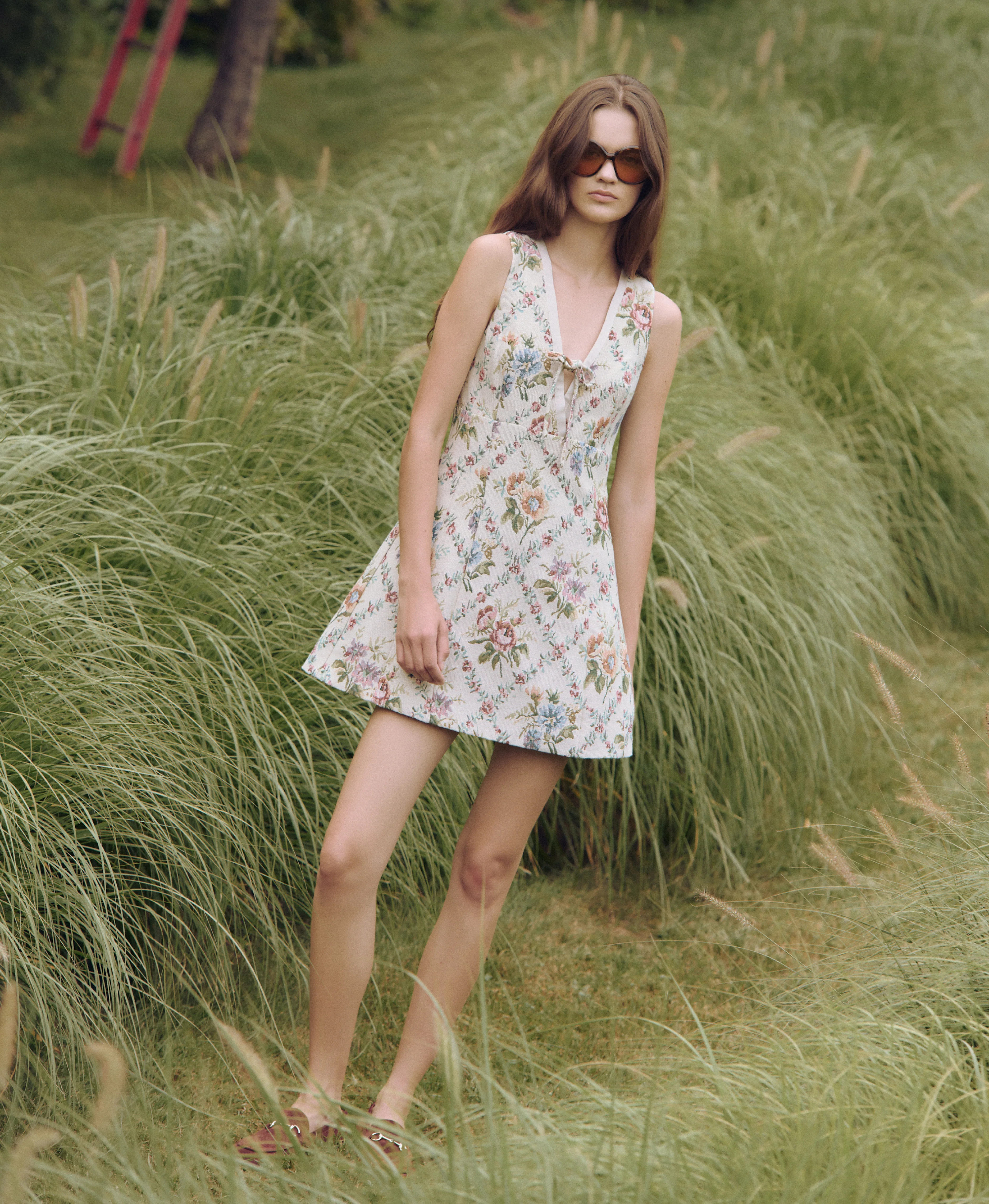 The Daria Dress - Tapestry Trellis Brocade - Image 3