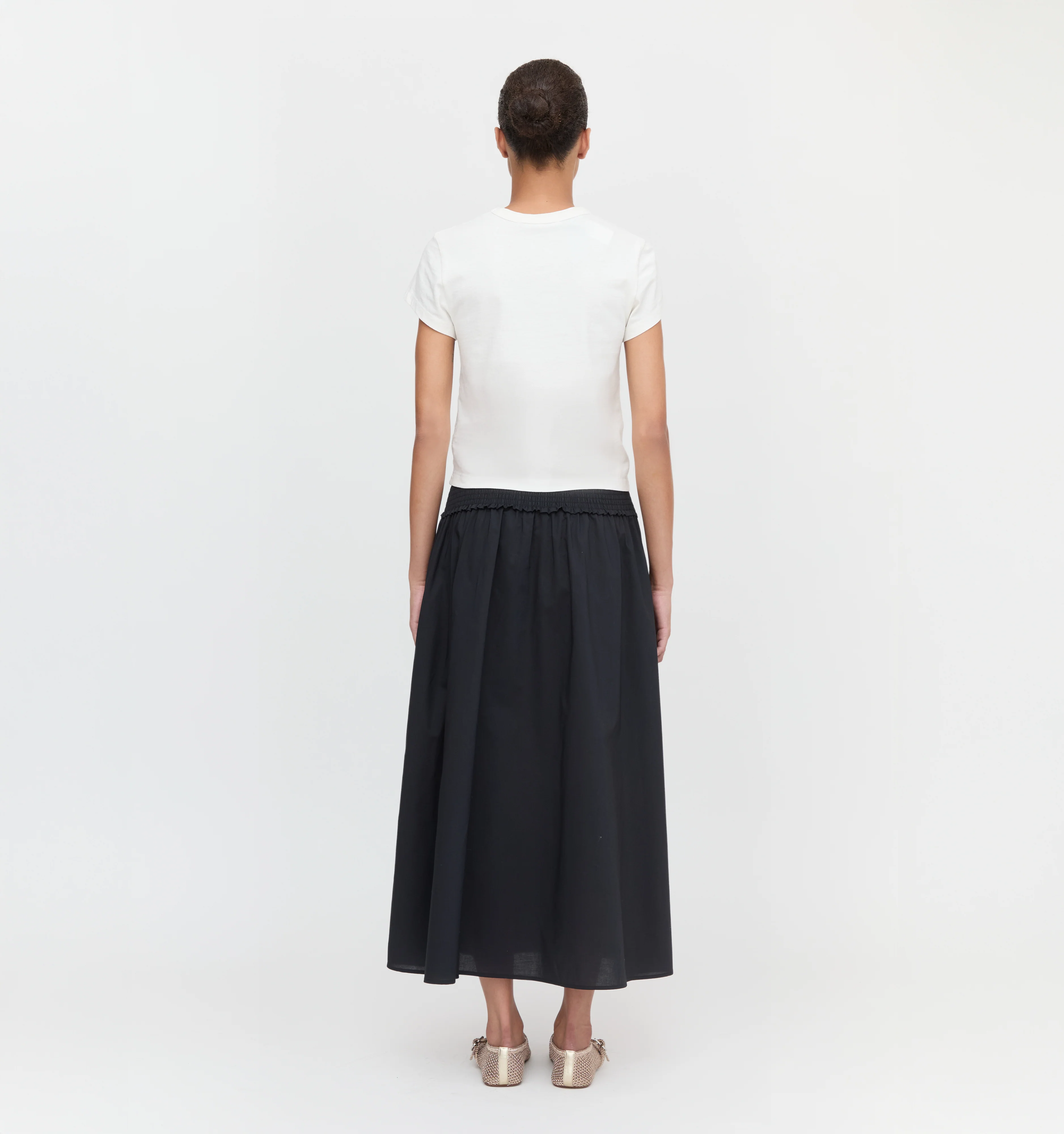 The Delphine Nap Skirt - Black Cotton - Image 3