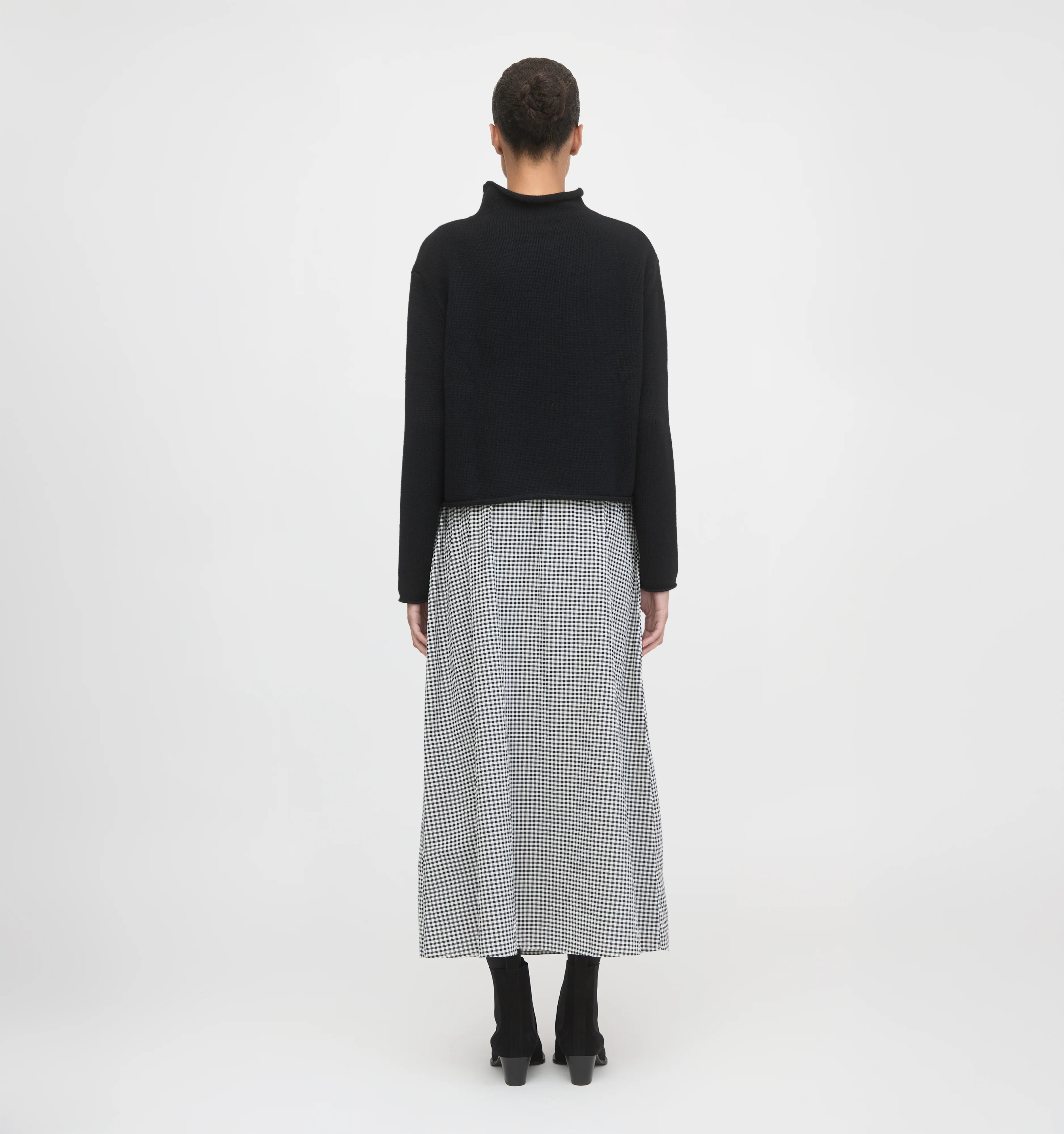 The Delphine Nap Skirt - Black/Sand Gingham - Image 3