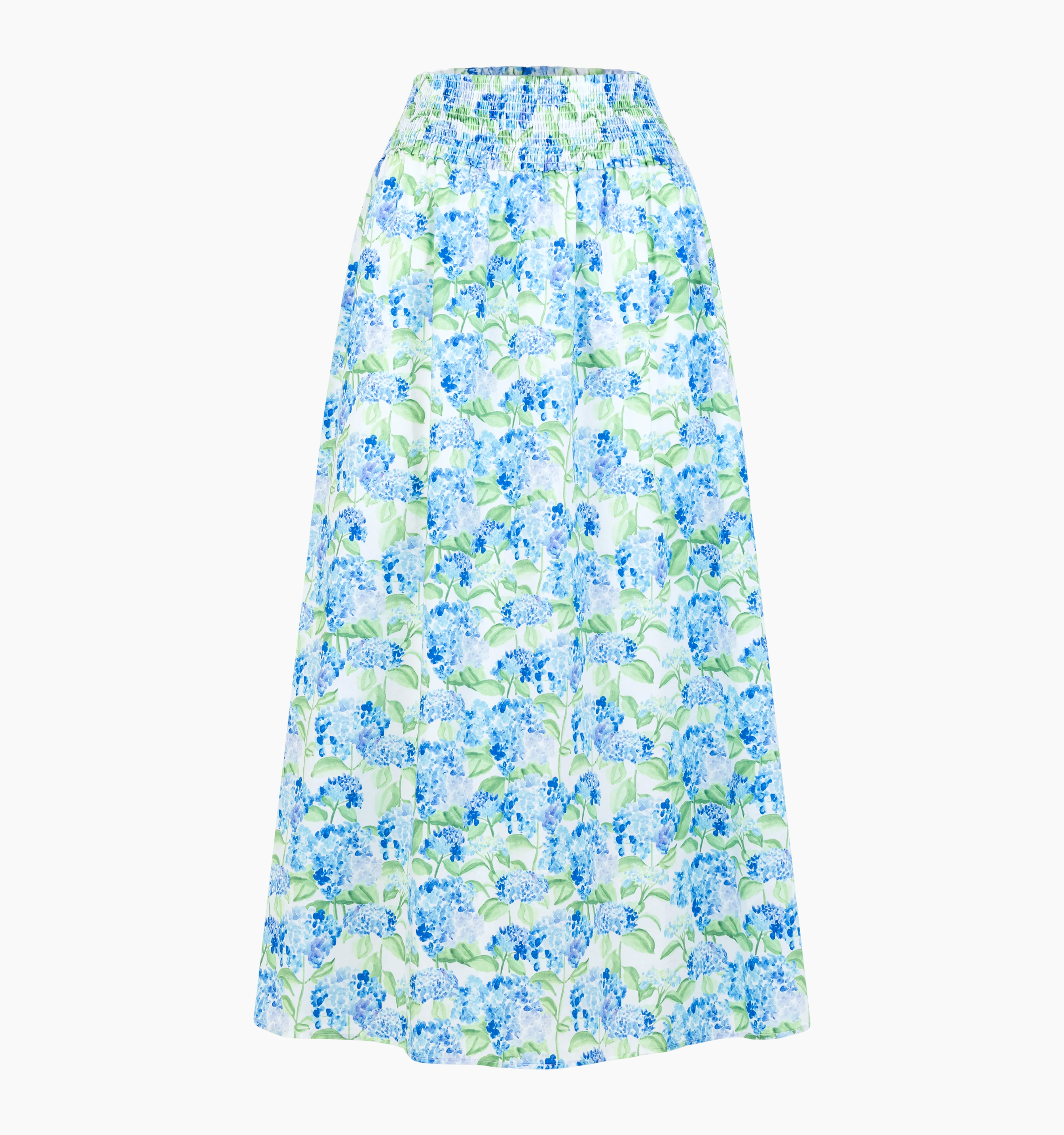 The Hill House x La Coqueta Delphine Nap Skirt - Blue Watercolor Hydrangea - Image 4