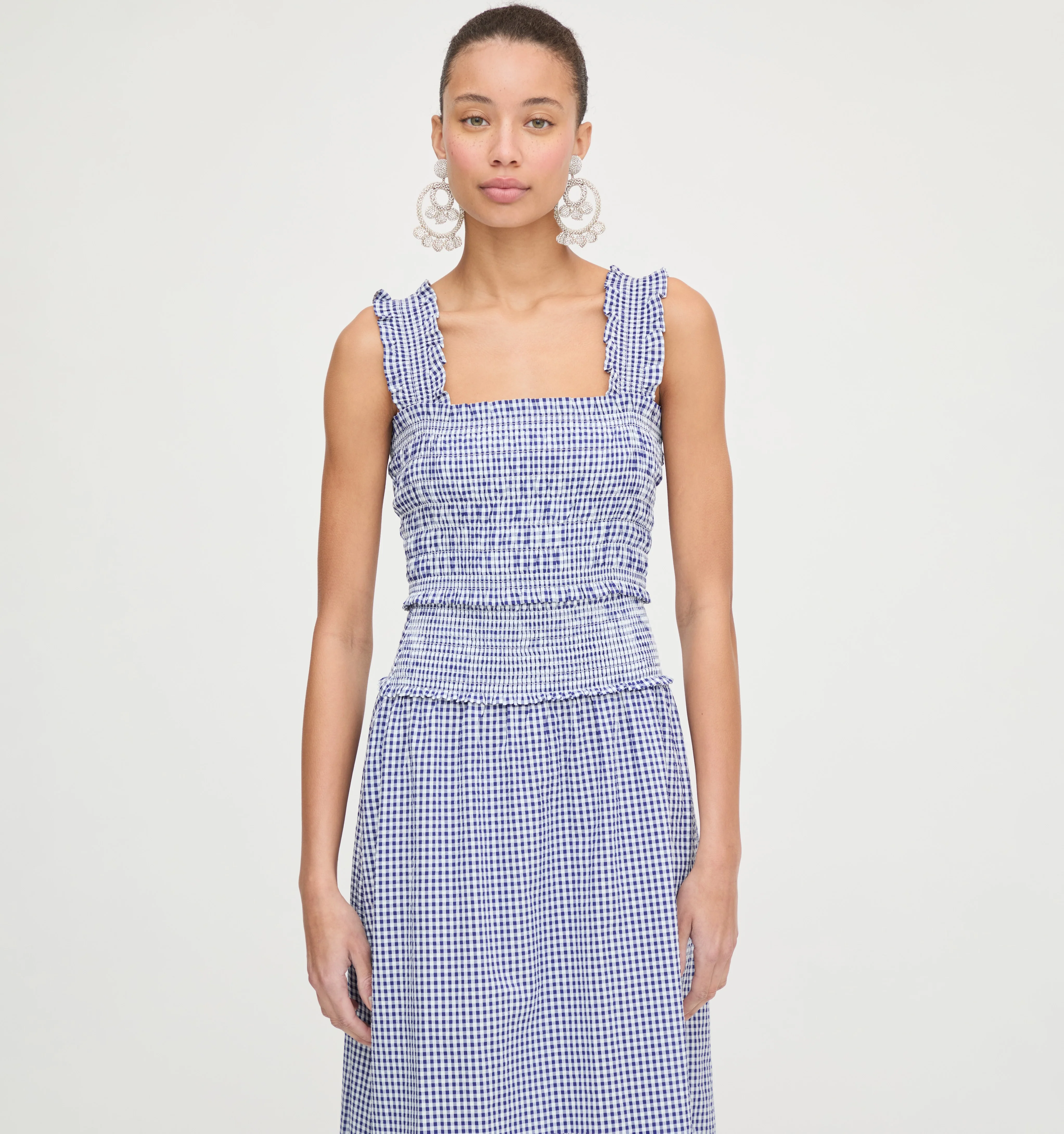 The Delphine Nap Skirt - Navy Gingham - Image 3
