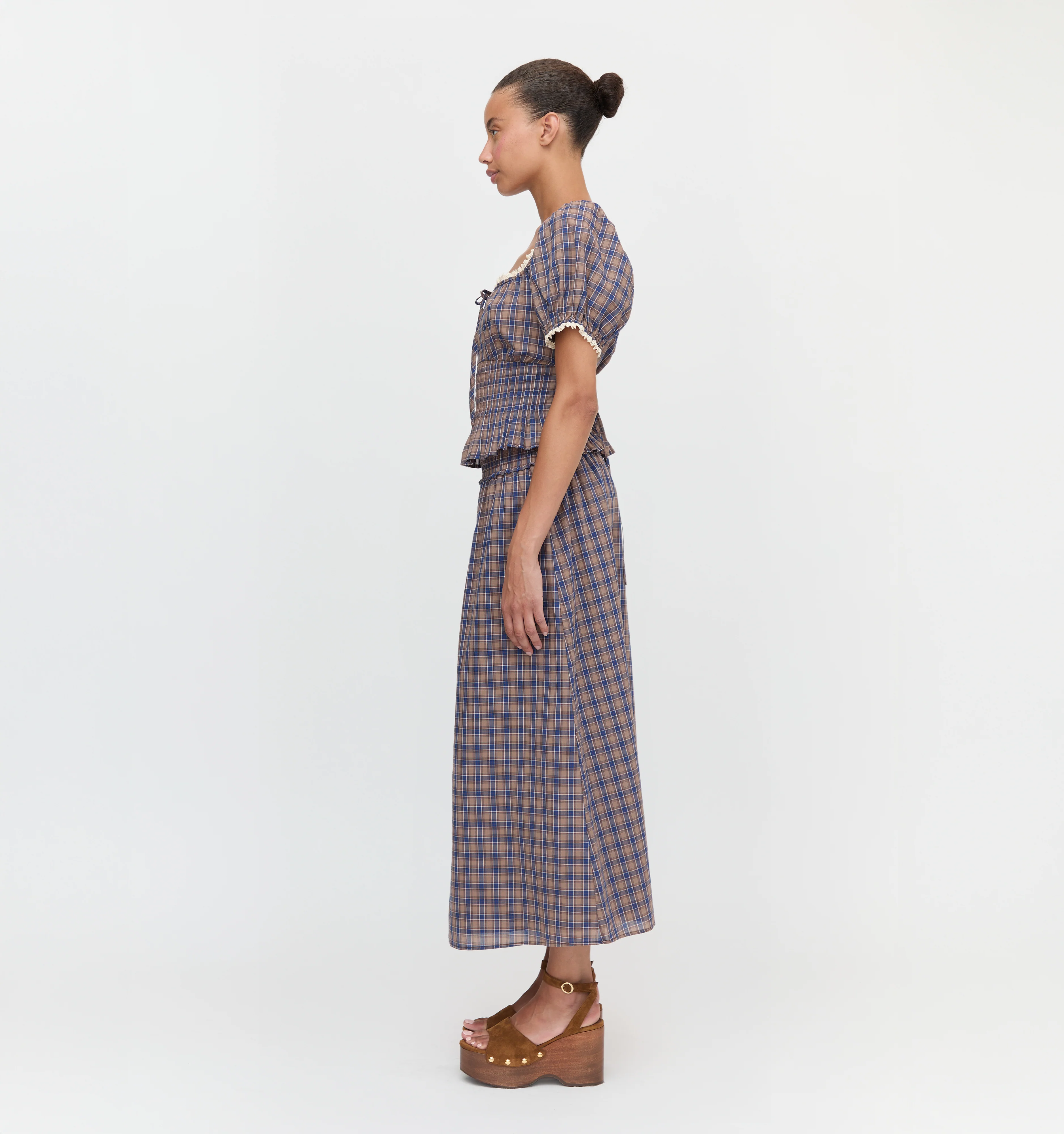 The Delphine Nap Skirt - Brown Spencer Plaid - Image 3