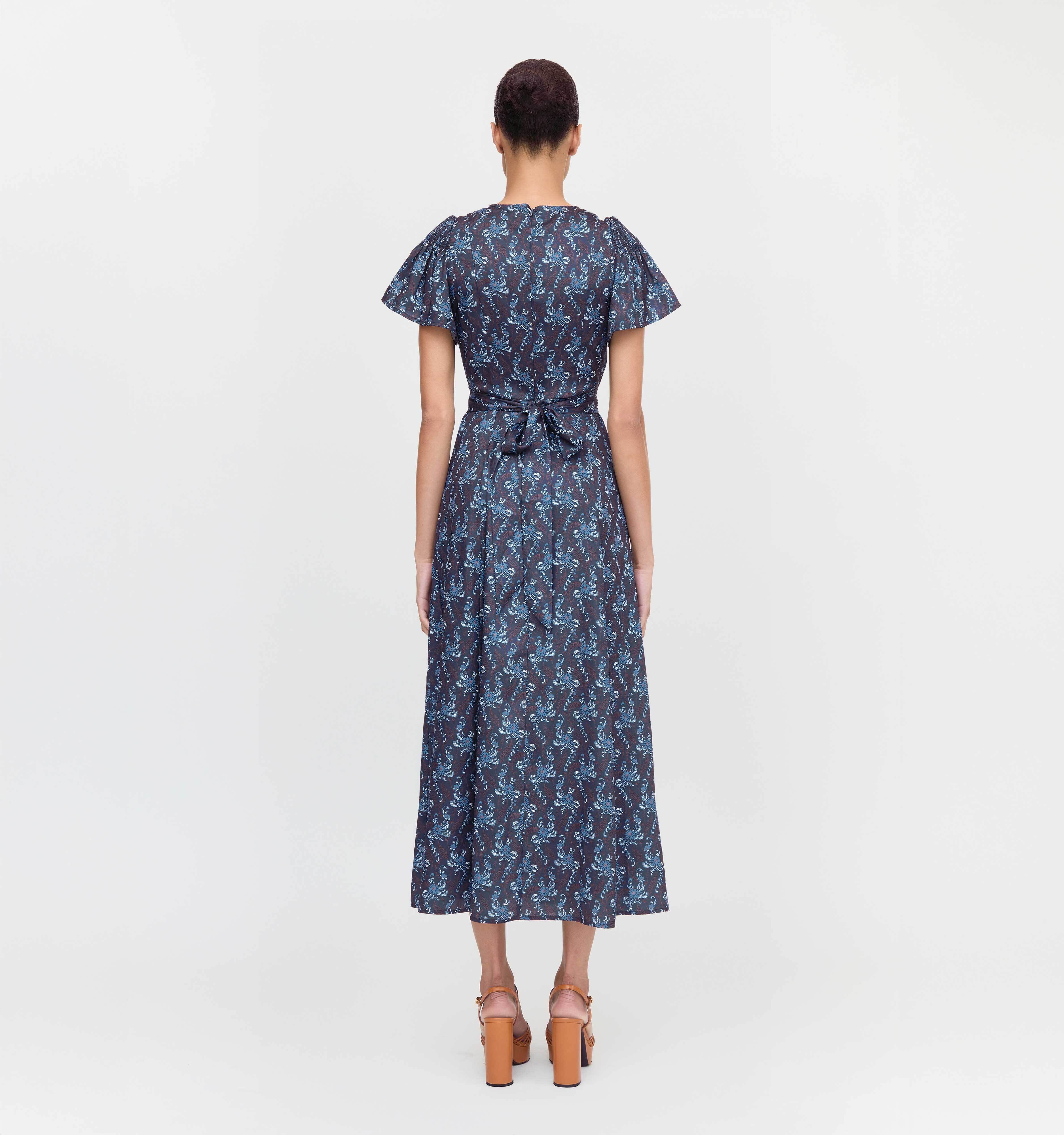 The Dominique Dress - Navy Cala Paisley - Image 4