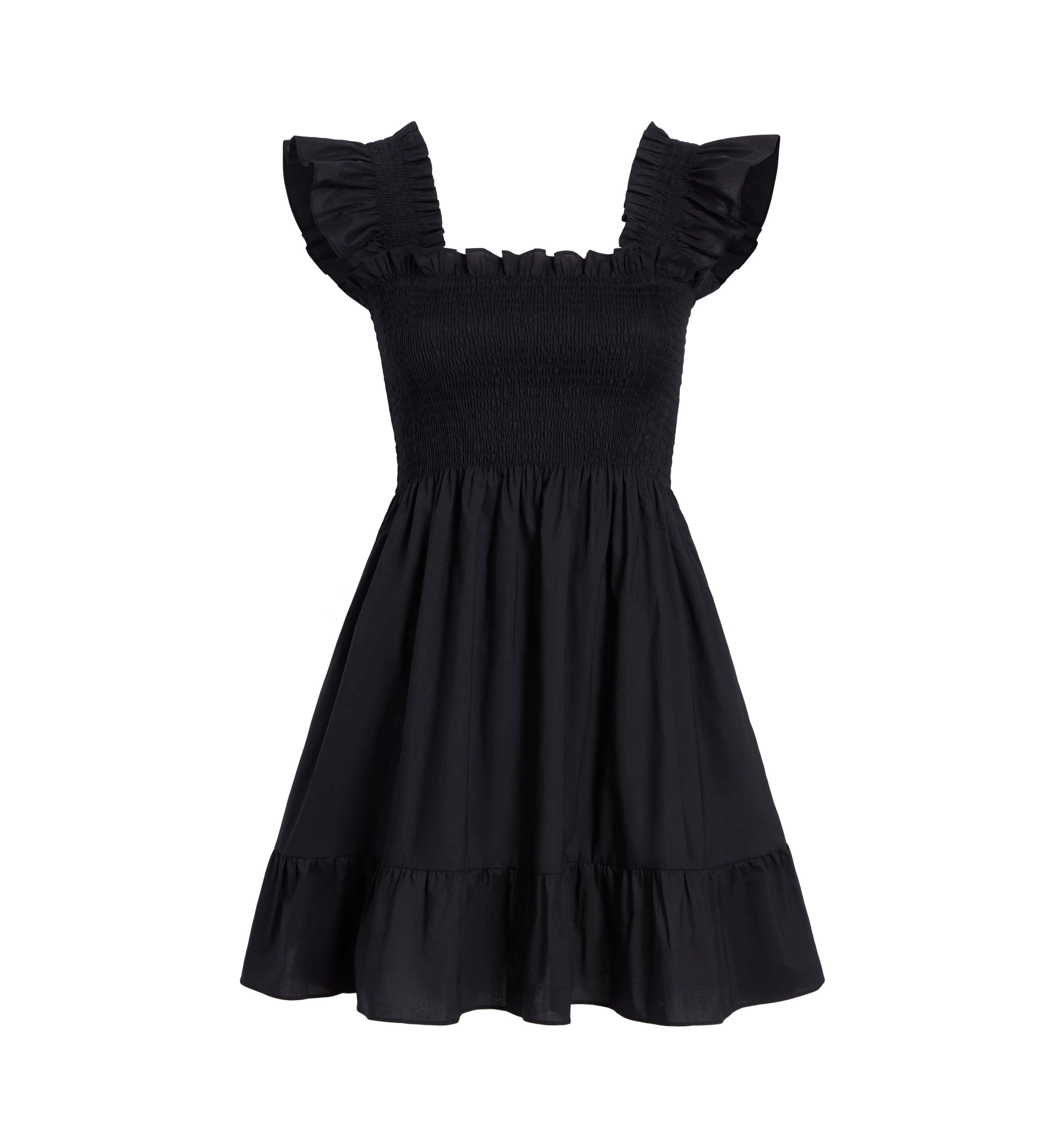 The Elizabeth Nap Dress - Black Cotton - Image 3