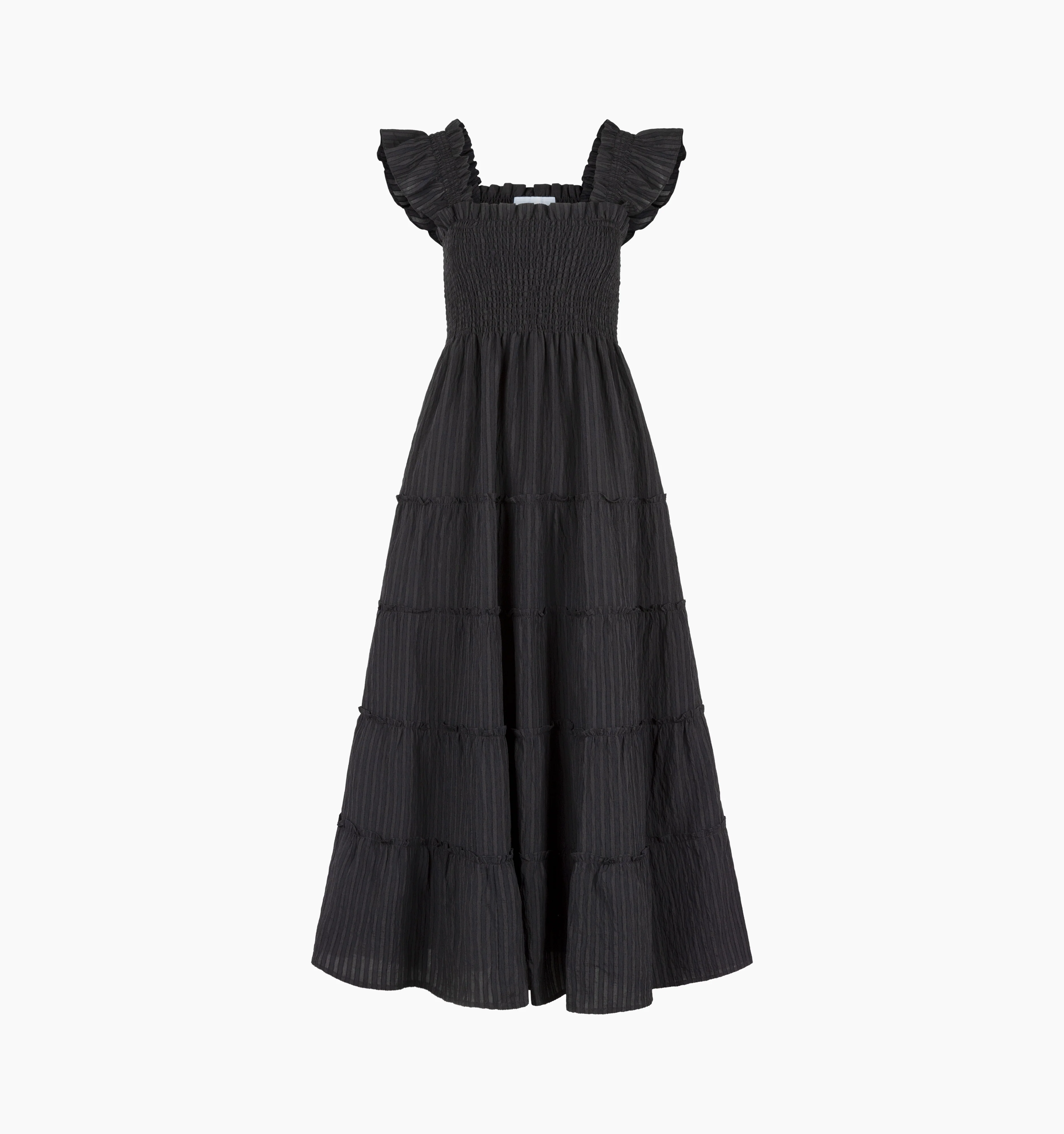 The Ellie Maxi Nap Dress - Black Tonal Seersucker - Image 5