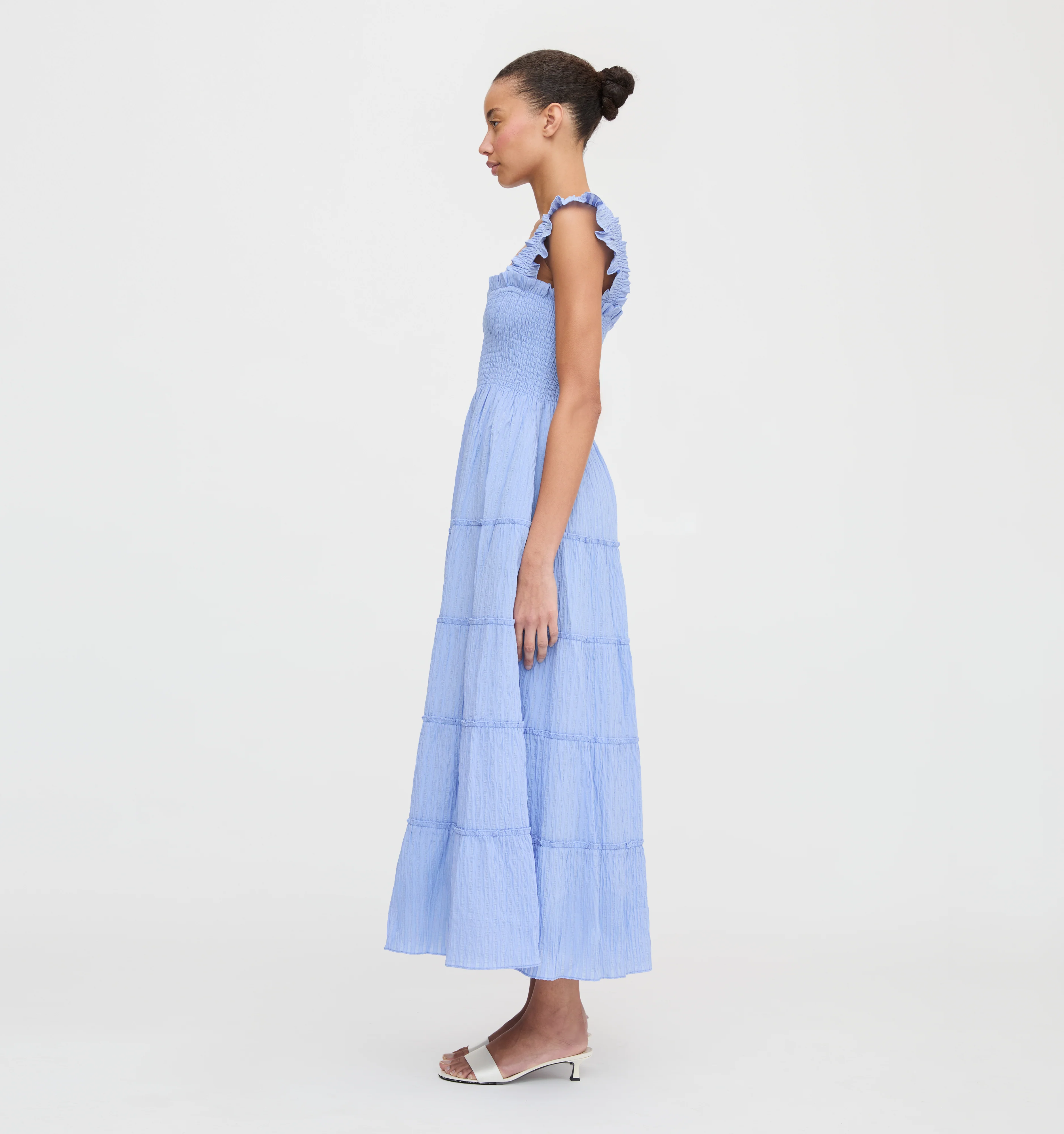The Ellie Maxi Nap Dress - Bluebird Tonal Seersucker - Image 2
