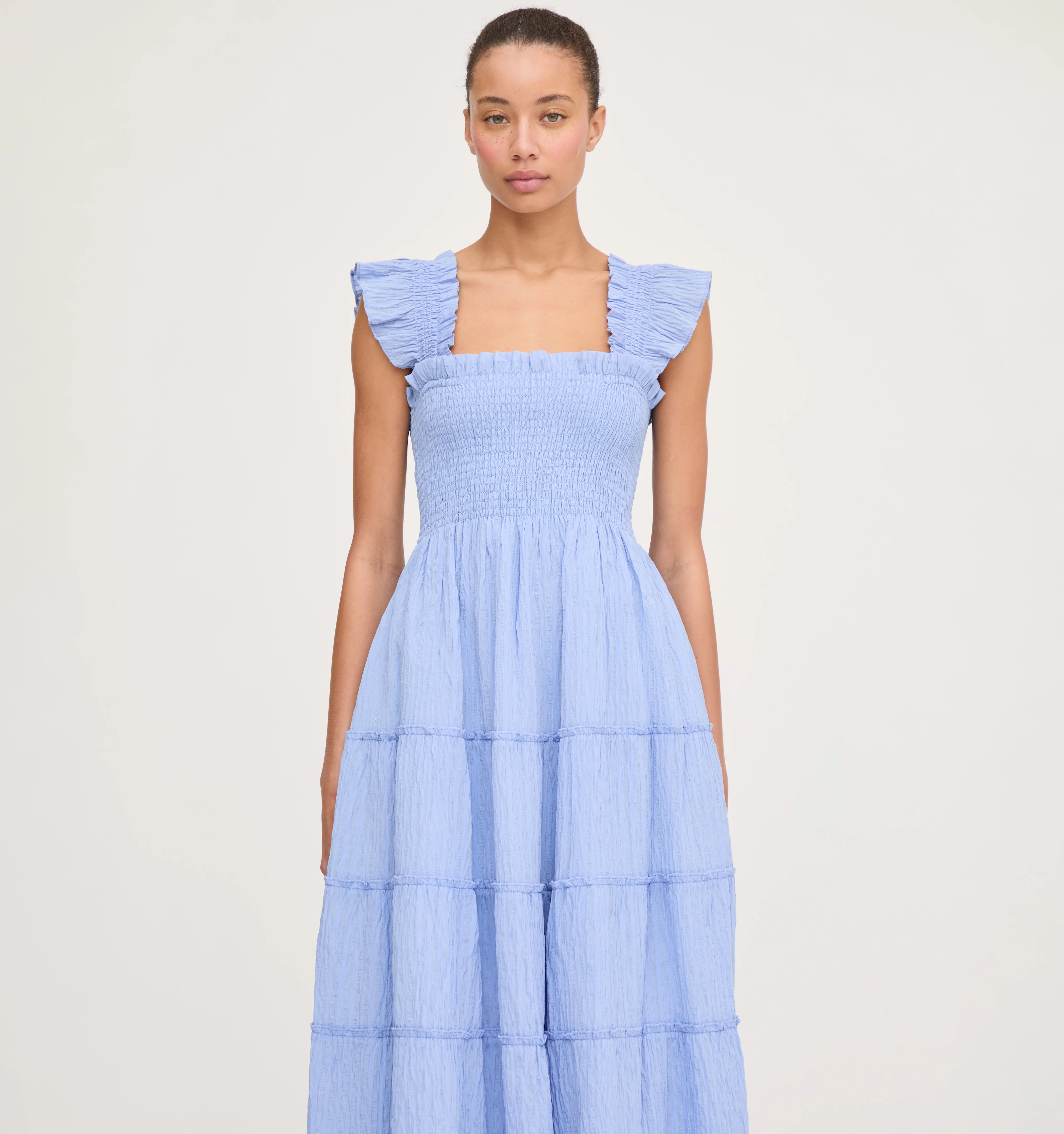 The Ellie Maxi Nap Dress - Bluebird Tonal Seersucker - Image 4