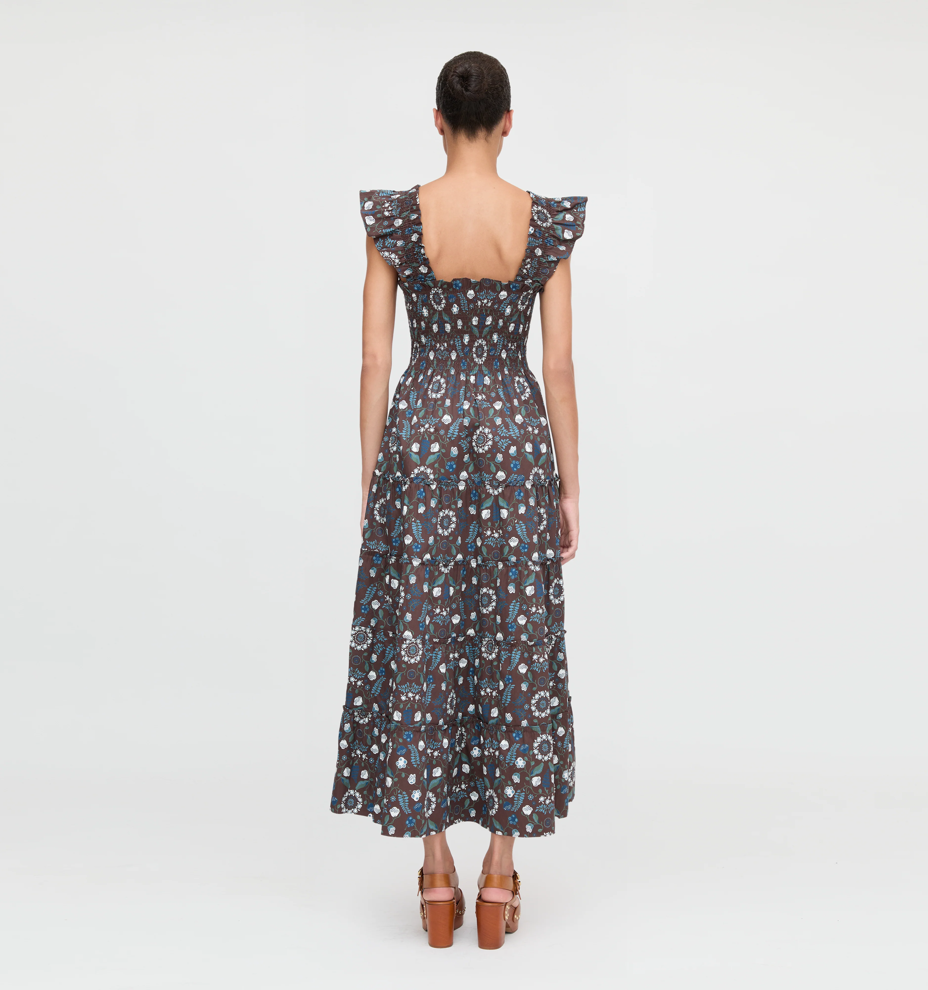 The Ellie Maxi Nap Dress - Chocolate Swedish Floral - Image 4