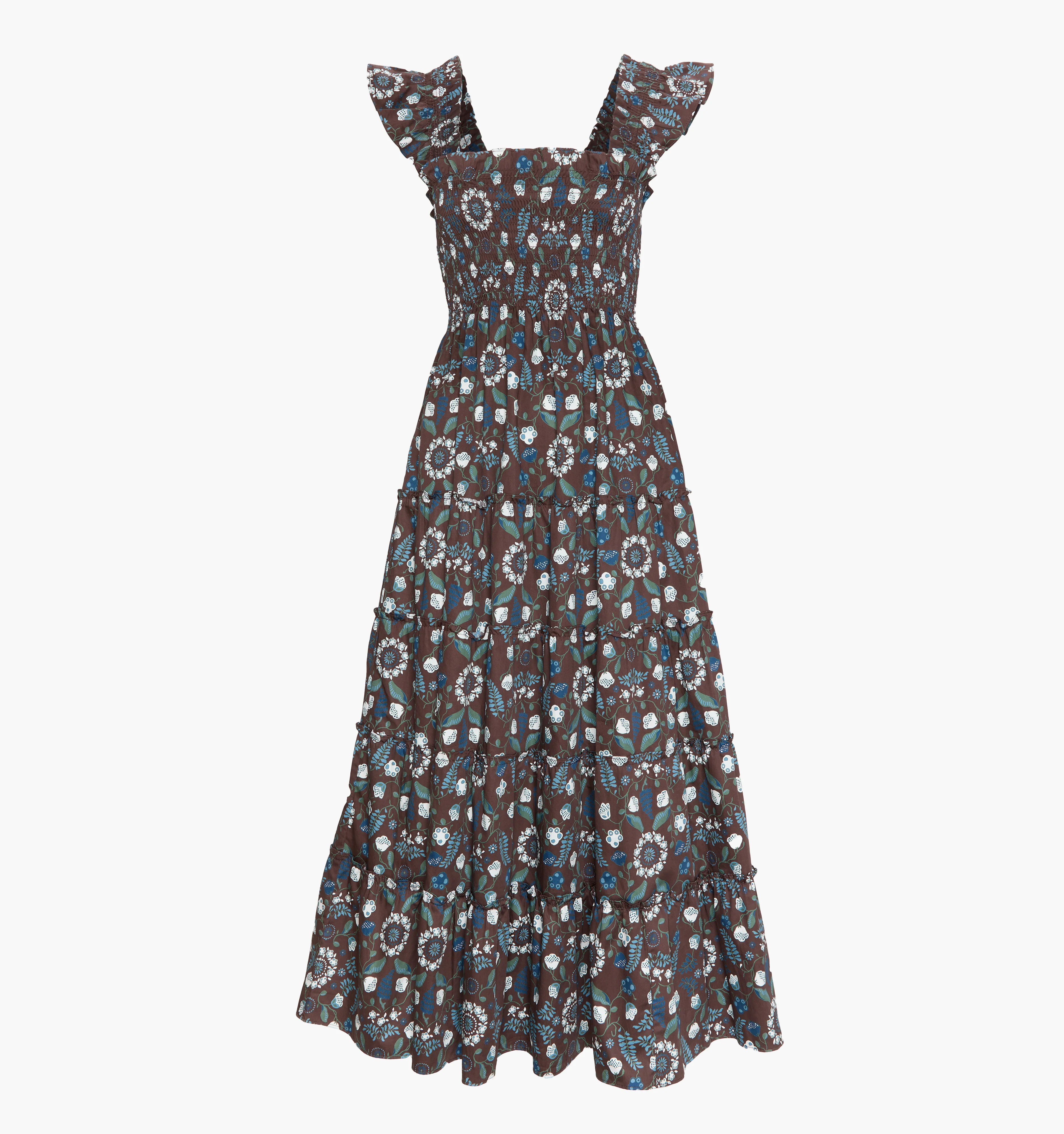 The Ellie Maxi Nap Dress - Chocolate Swedish Floral - Image 5
