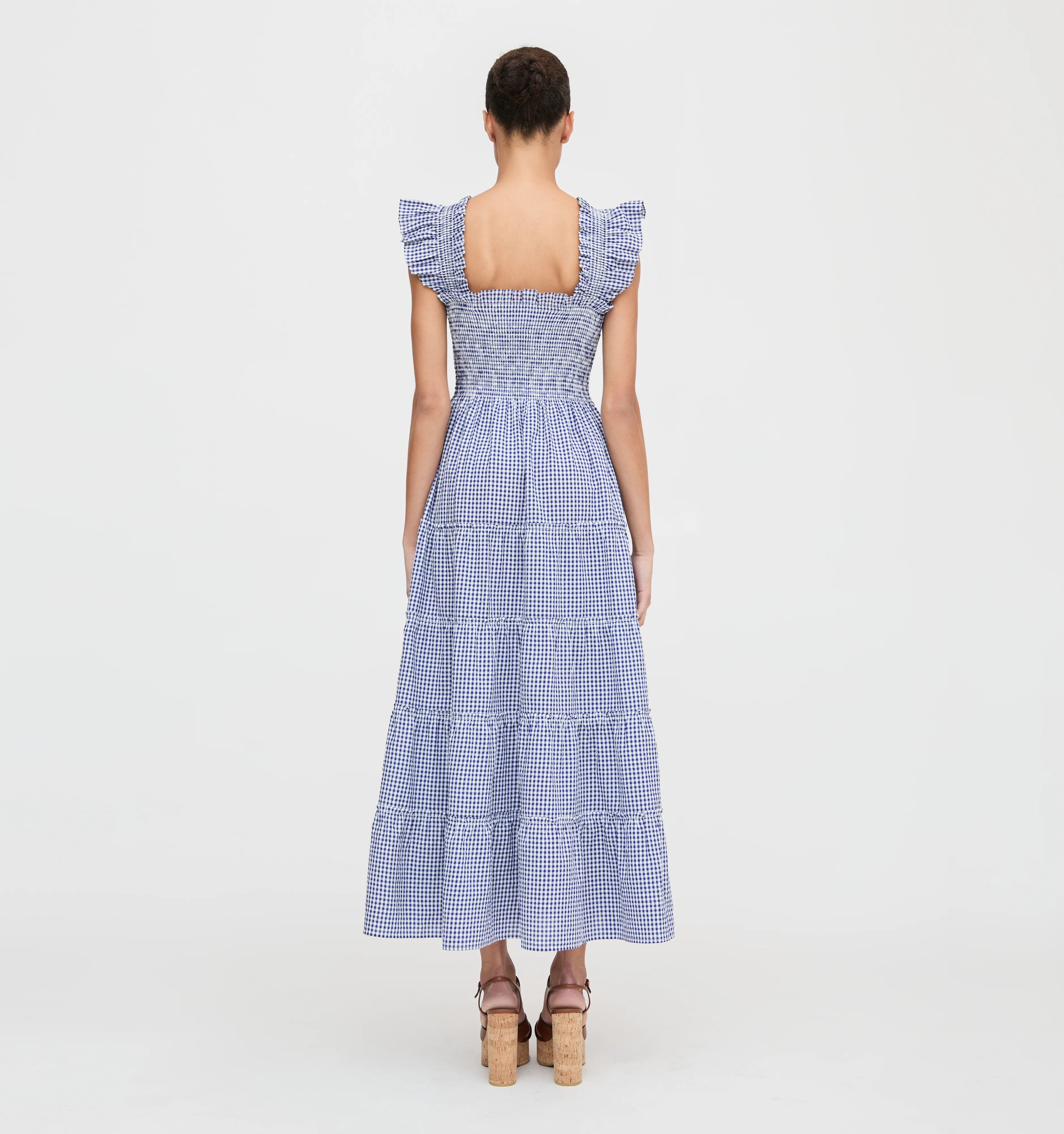 The Ellie Maxi Nap Dress - Navy Gingham - Image 3