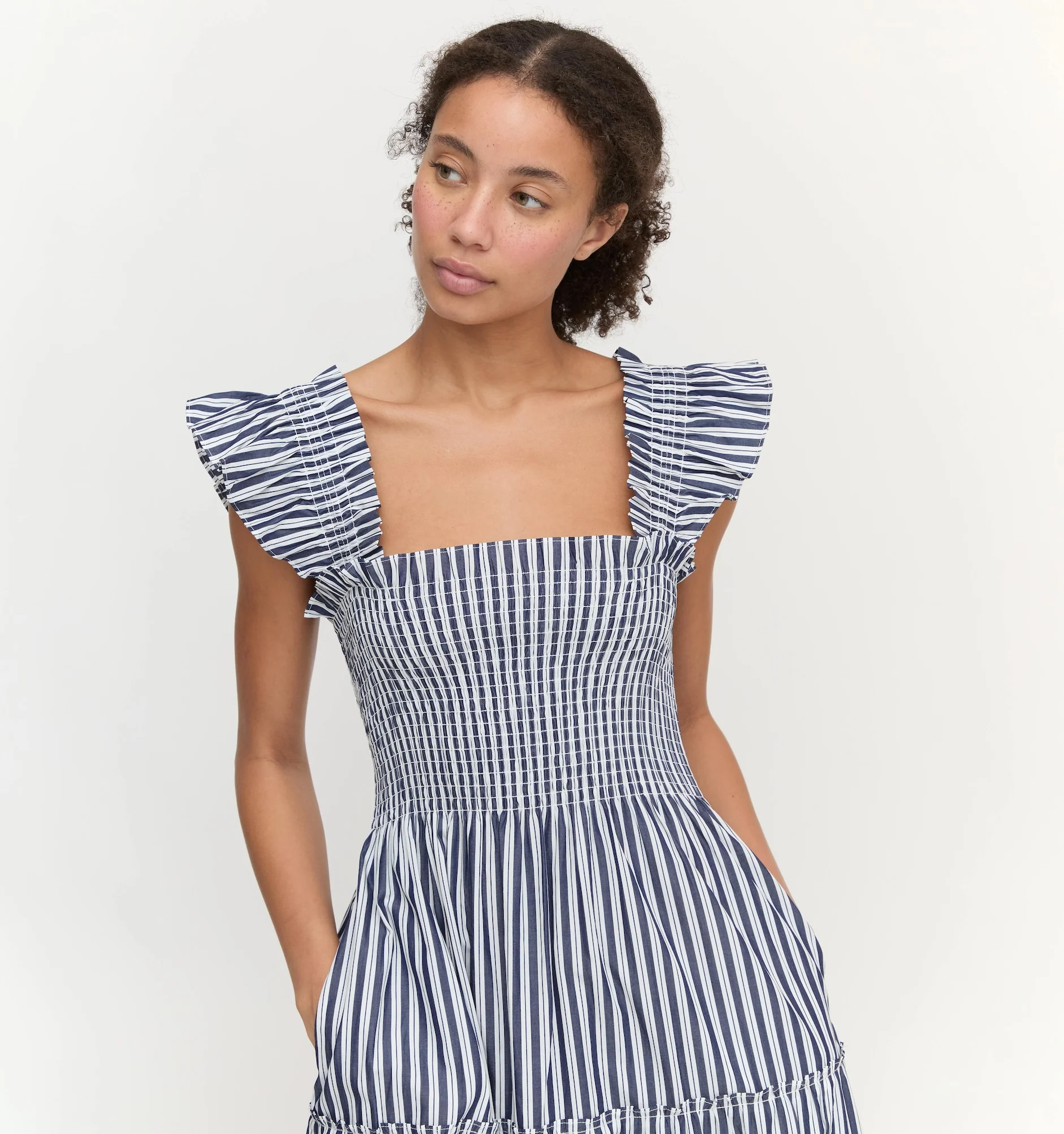 The Ellie Maxi Nap Dress - Navy Stripe - Image 3