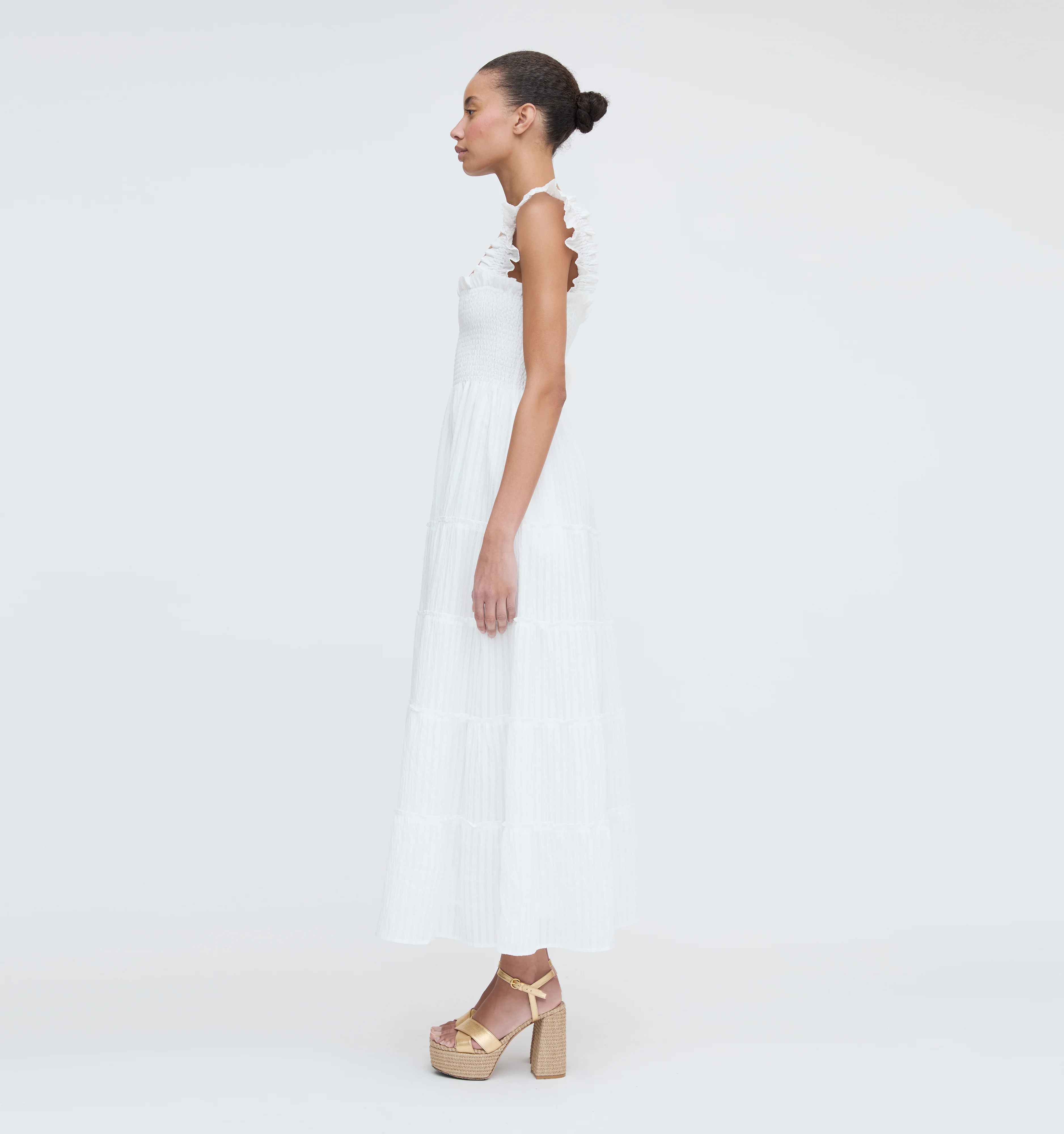 The Ellie Maxi Nap Dress - White Tonal Seersucker - Image 2