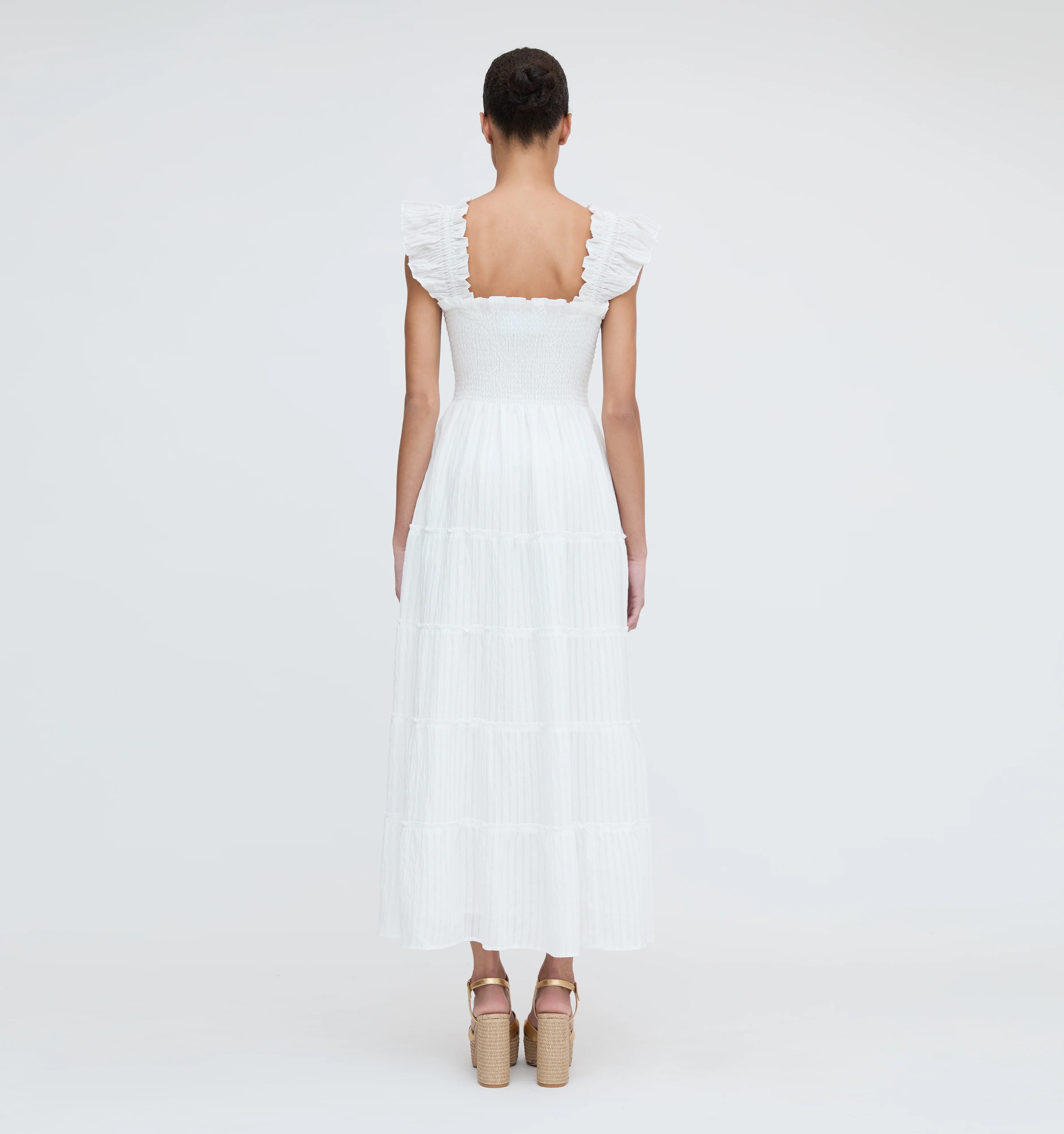 The Ellie Maxi Nap Dress - White Tonal Seersucker - Image 3
