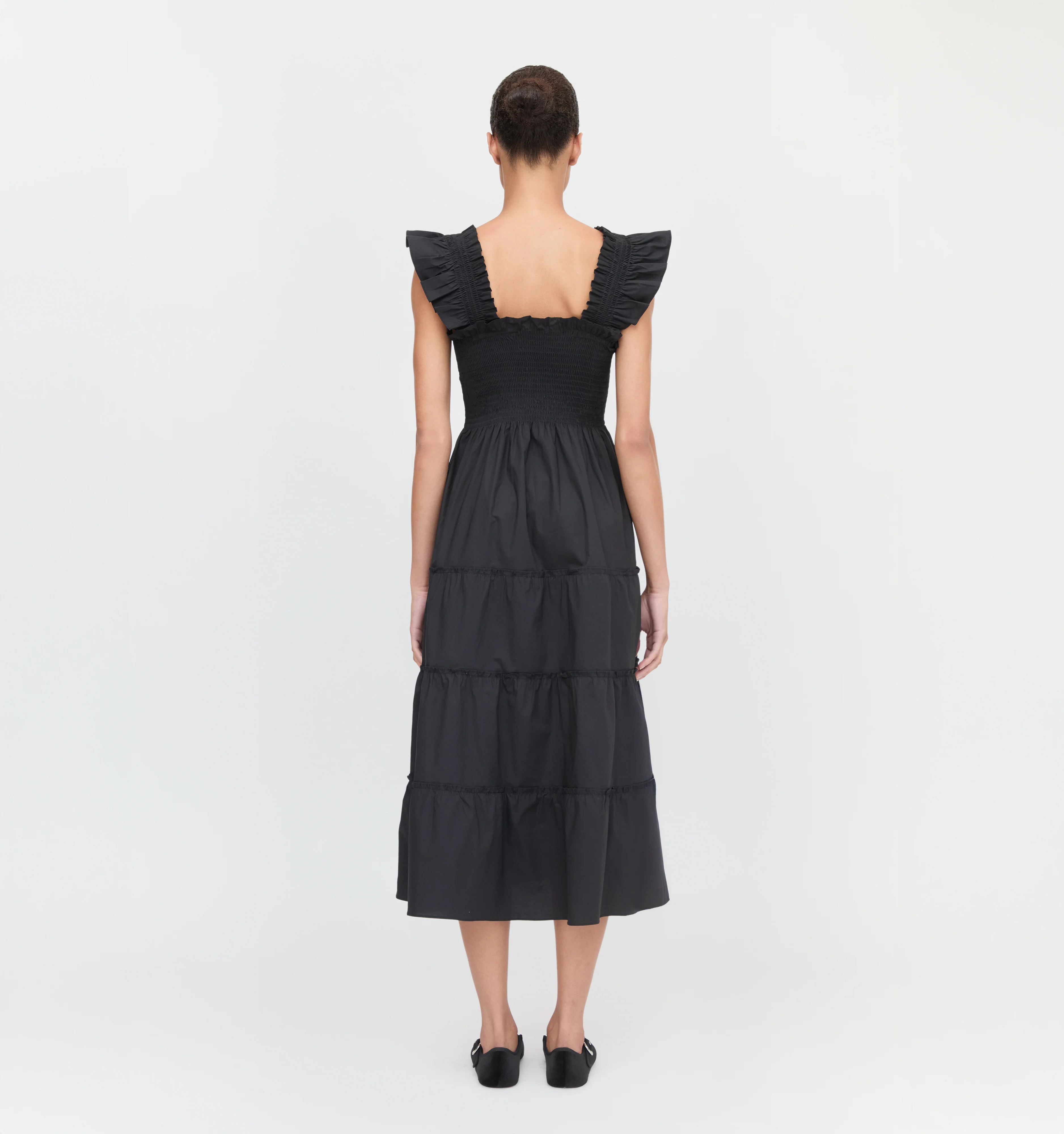 The Ellie Nap Dress - Black Poplin - Image 3