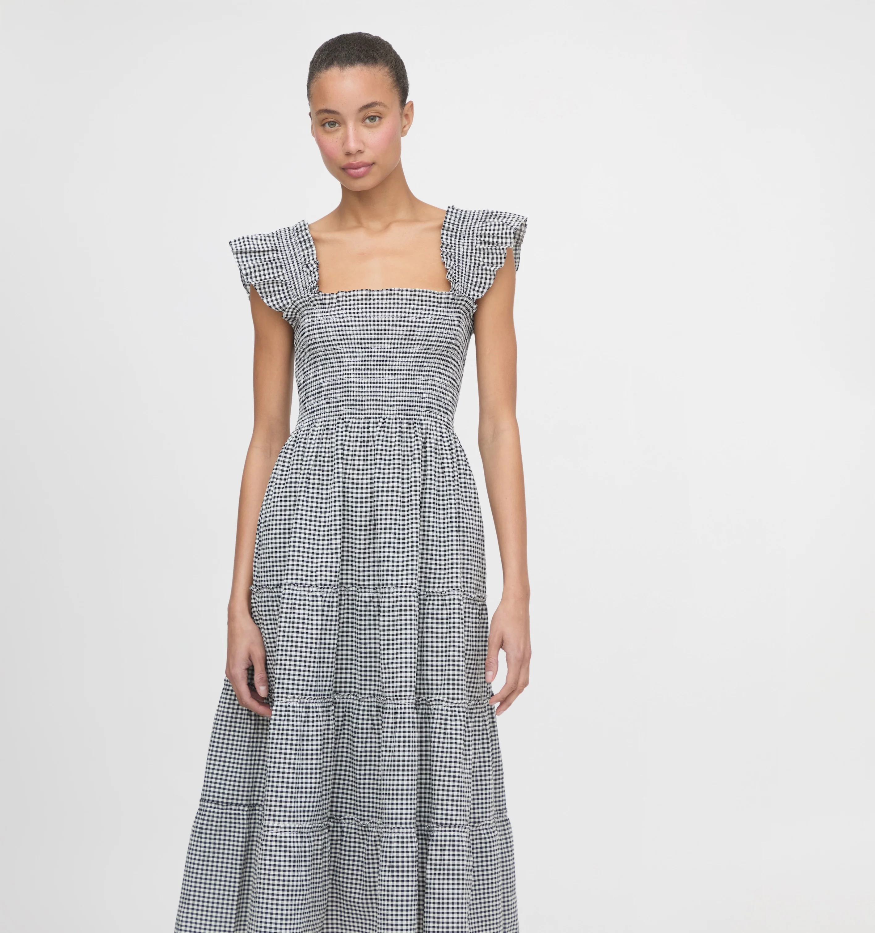 The Ellie Nap Dress - Black/Sand Gingham - Image 2