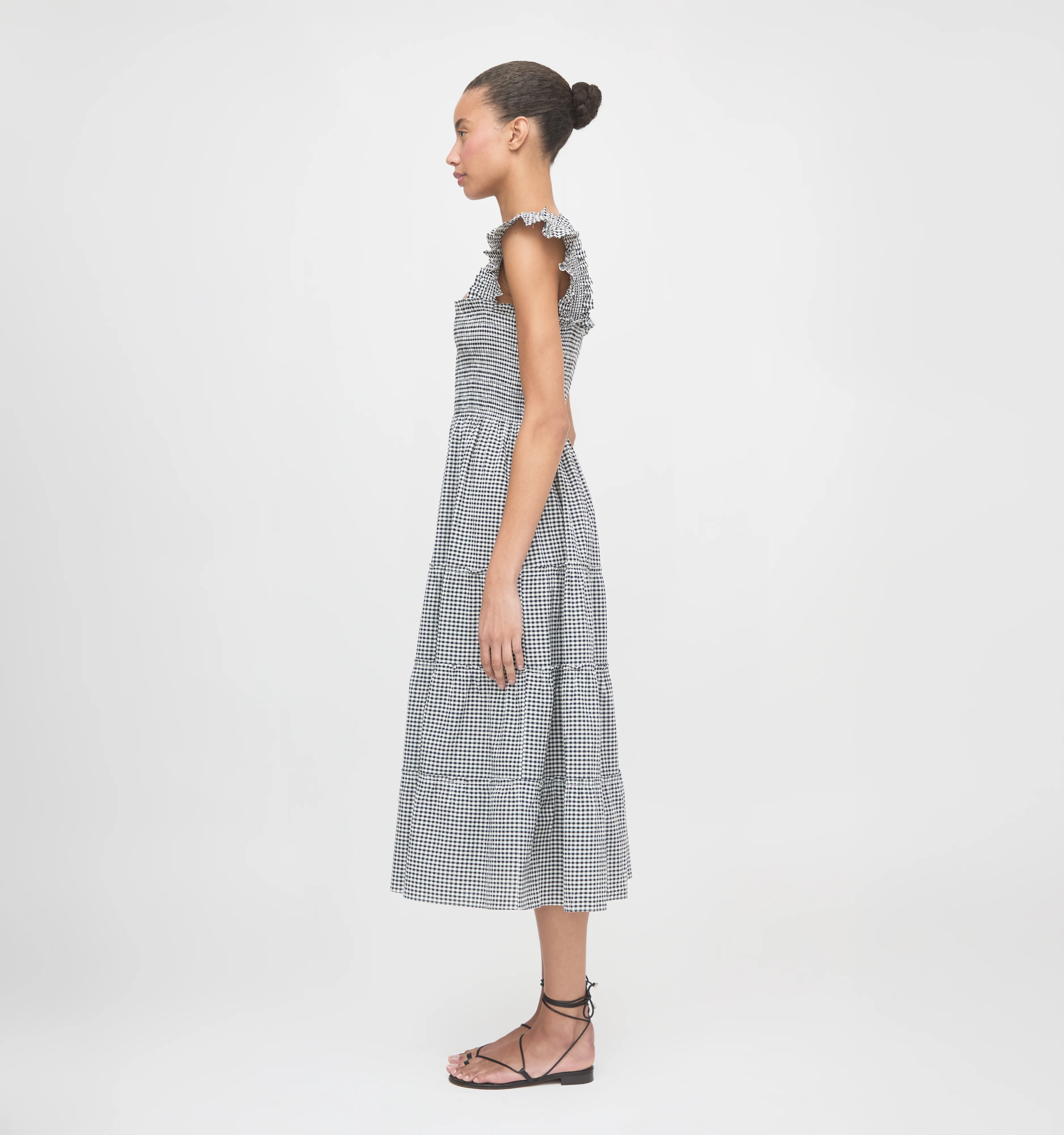 The Ellie Nap Dress - Black/Sand Gingham - Image 3