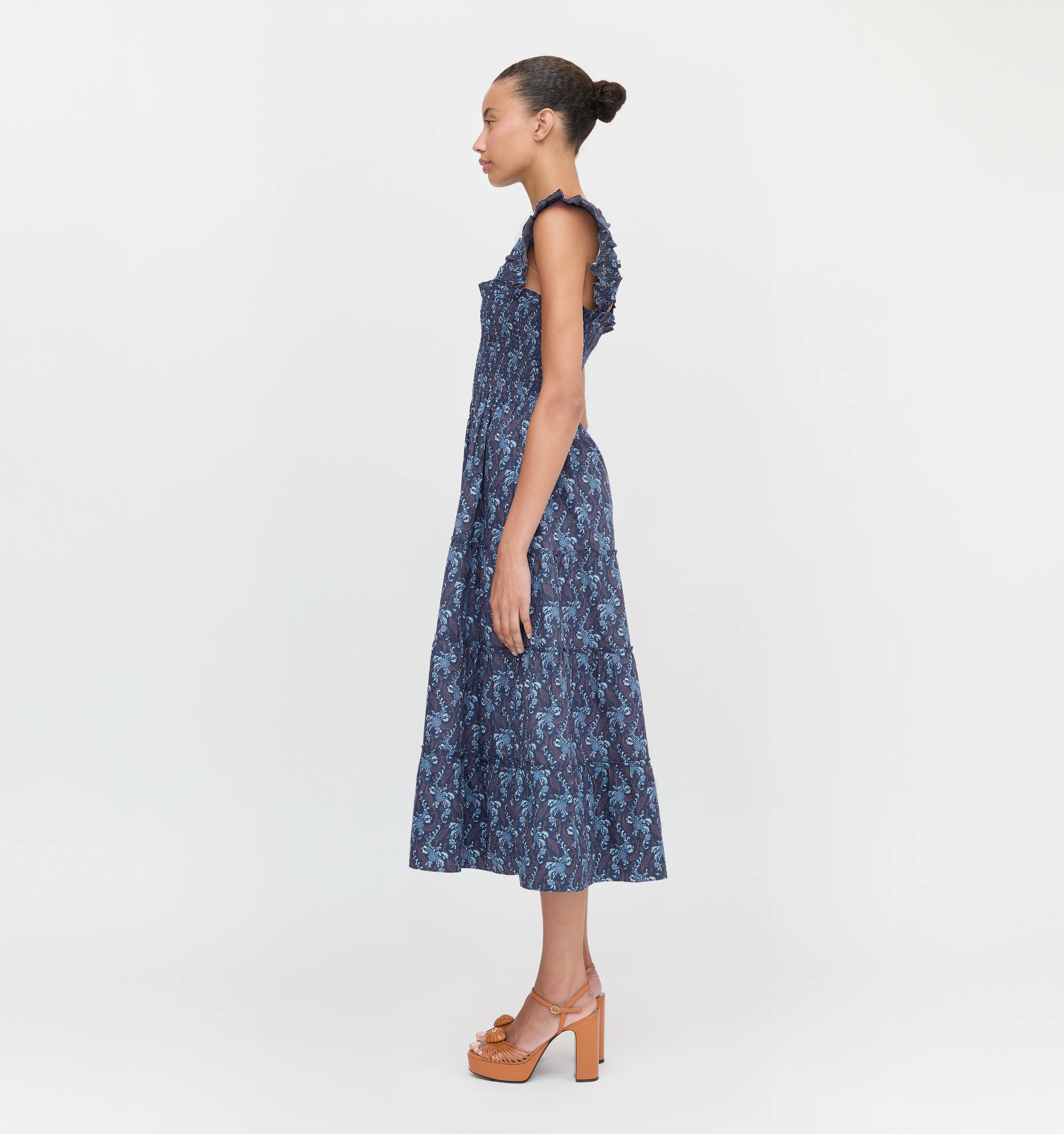 The Ellie Nap Dress - Navy Cala Paisley - Image 3