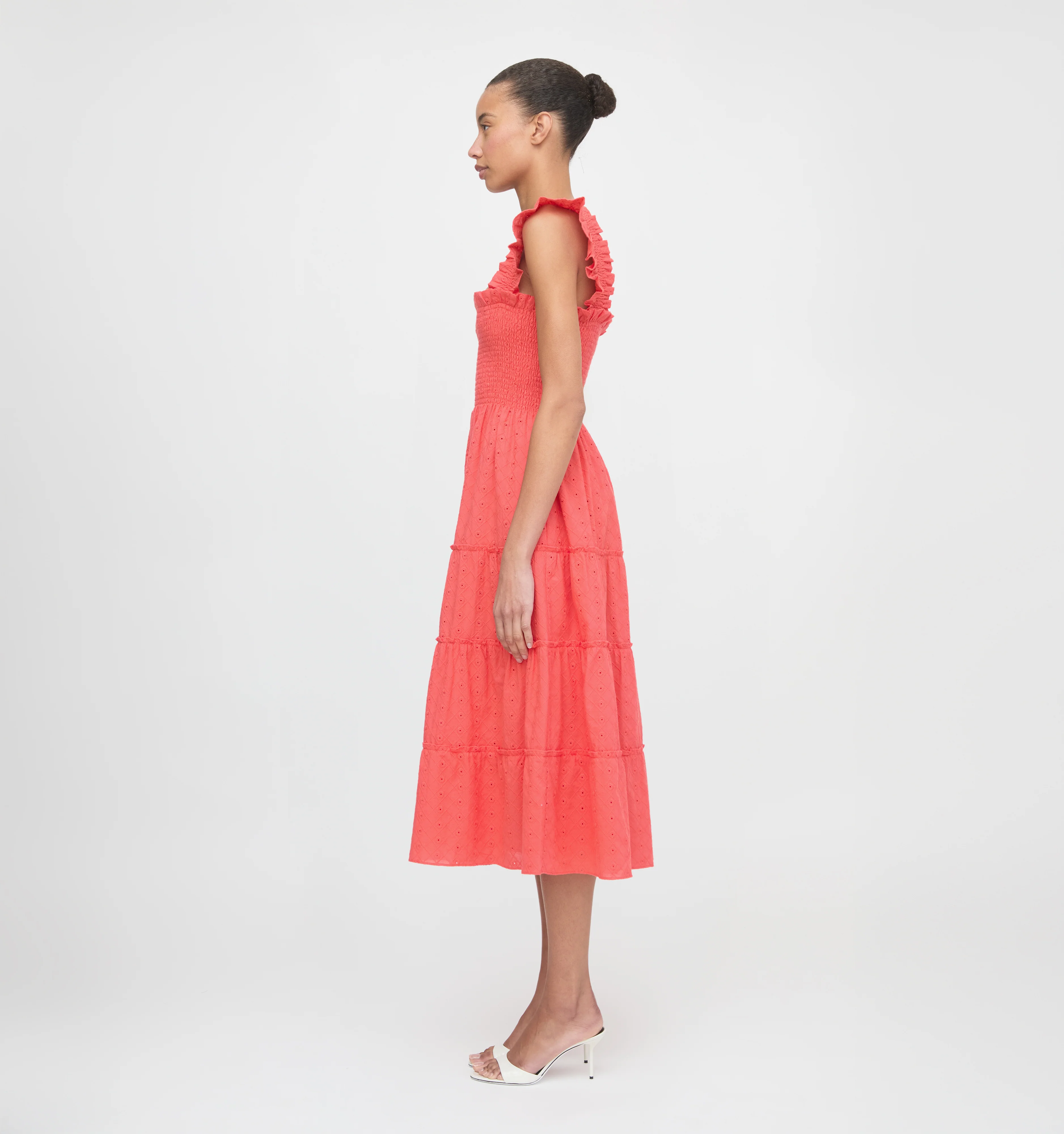 The Ellie Nap Dress - Coral Daisy Broderie - Image 3