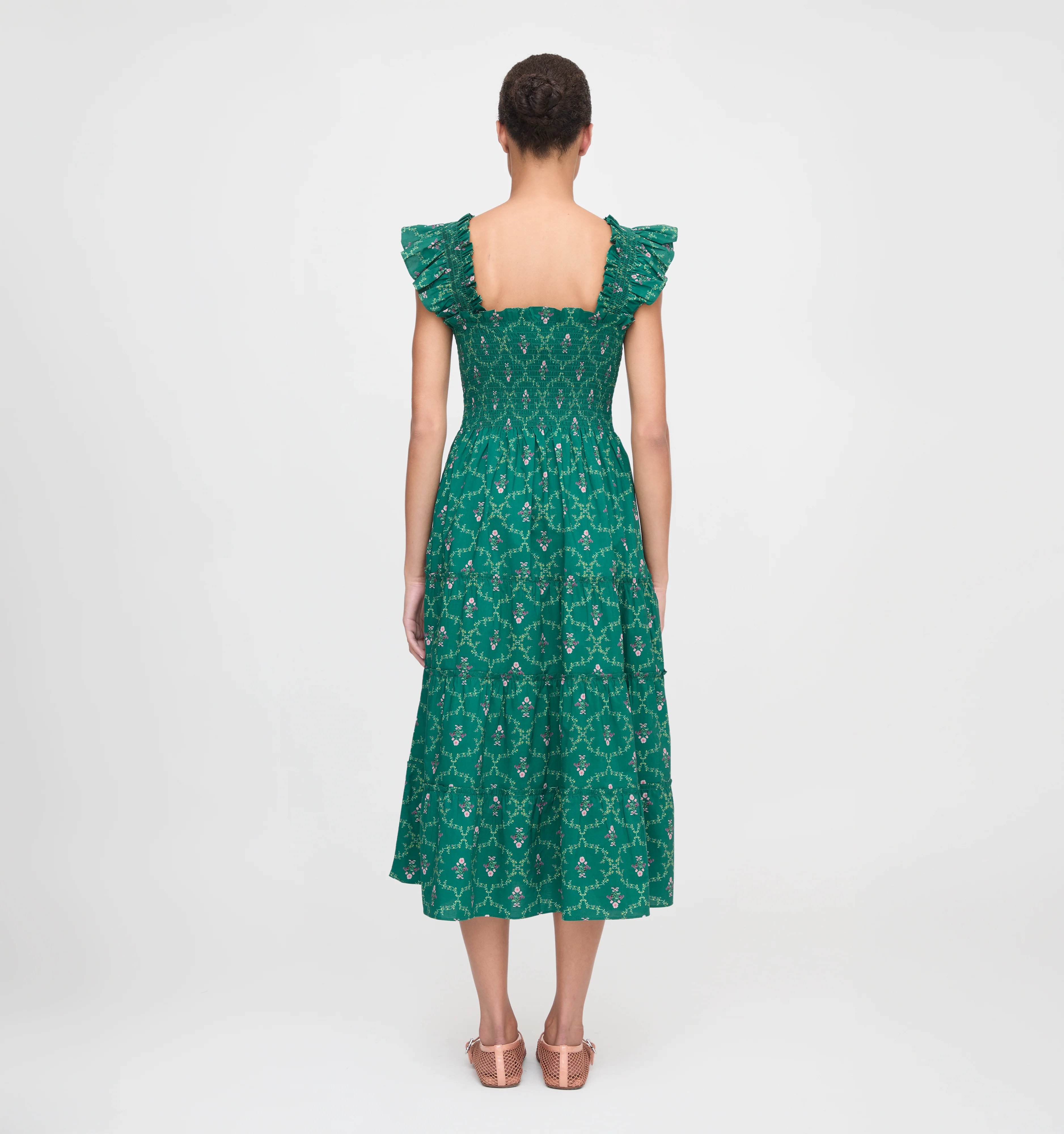 The Ellie Nap Dress - Emerald Trellis - Image 4