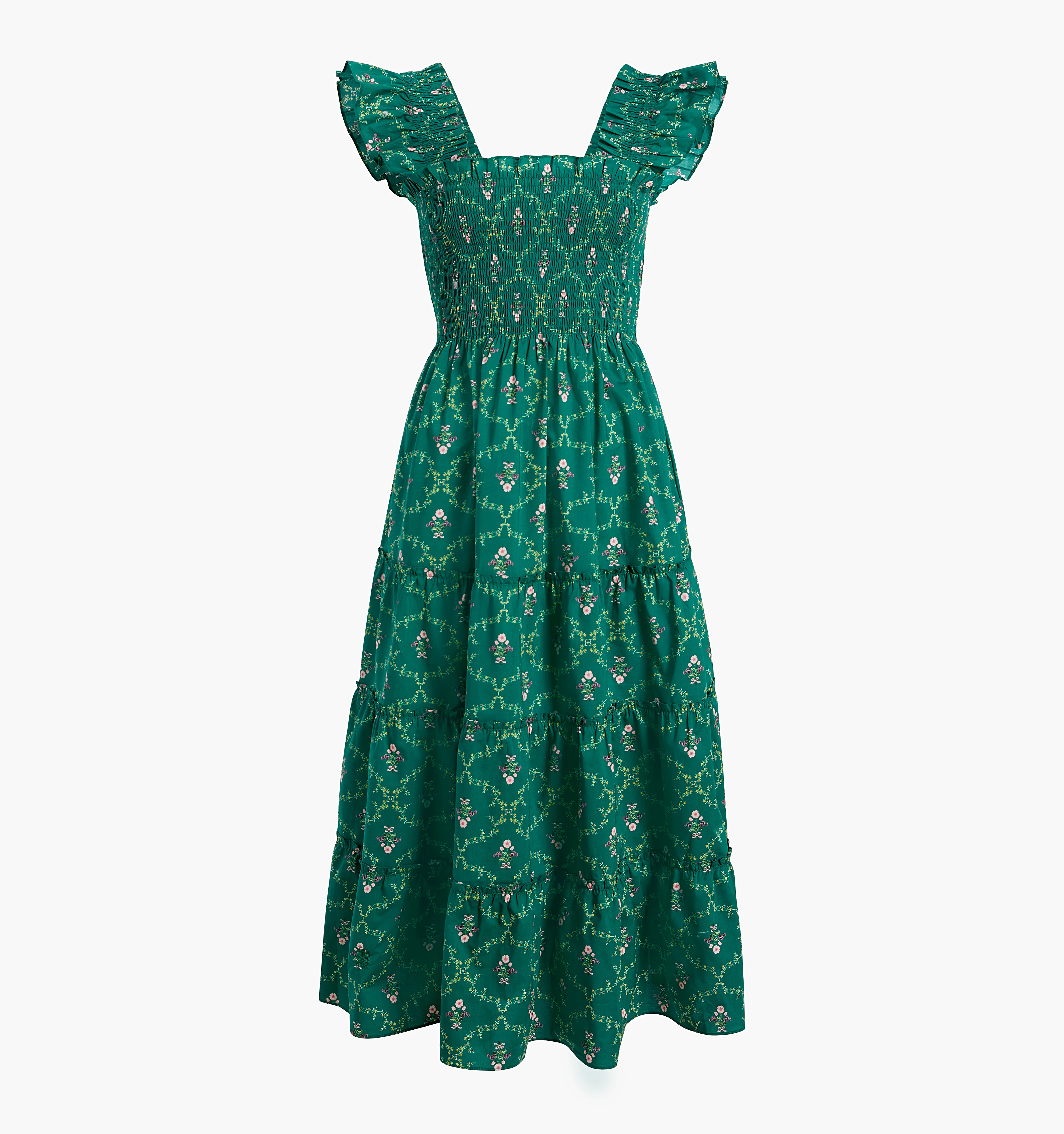 The Ellie Nap Dress - Emerald Trellis - Image 5