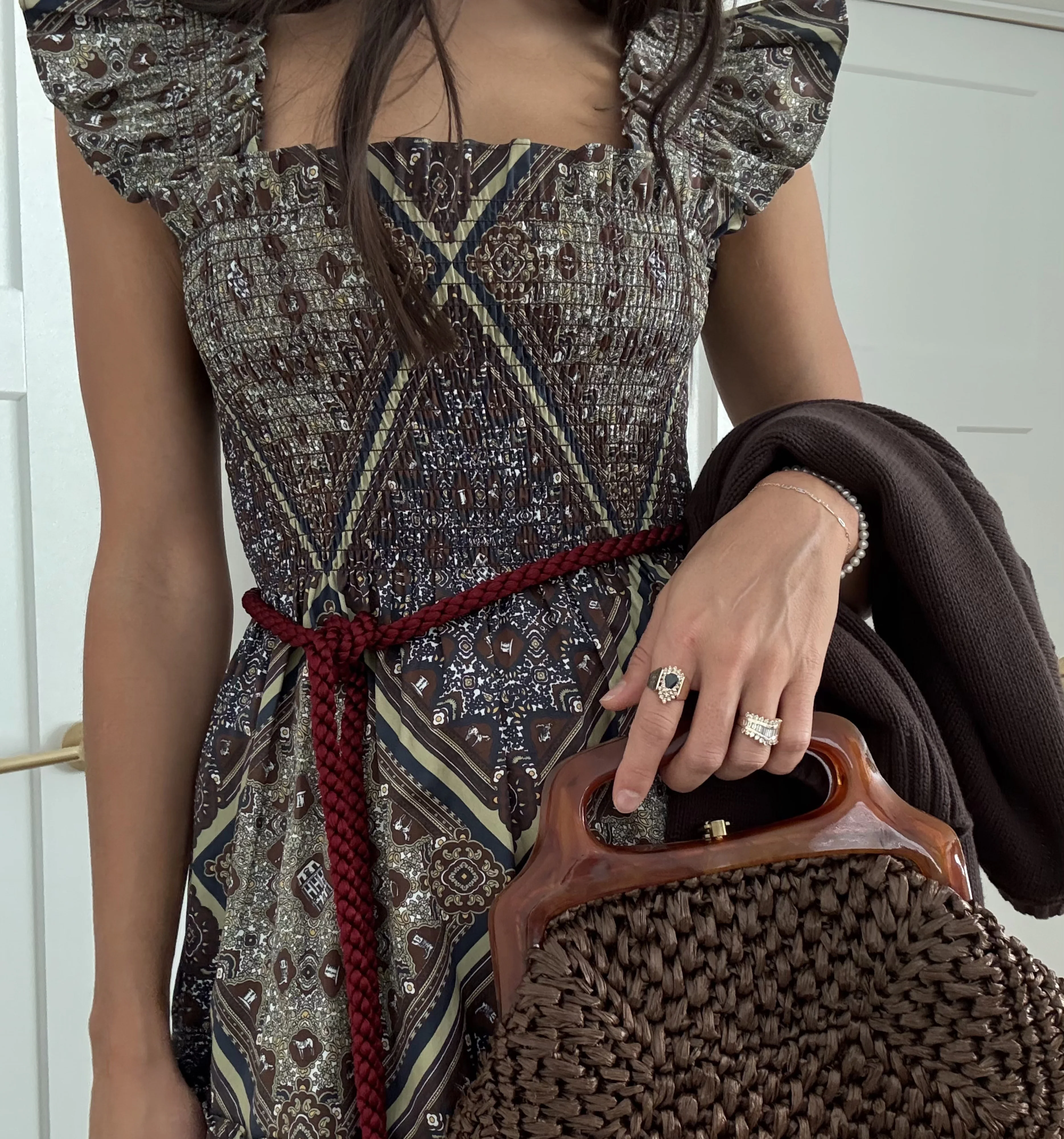The Ellie Nap Dress - Olive Equestrian Scarf - Image 5