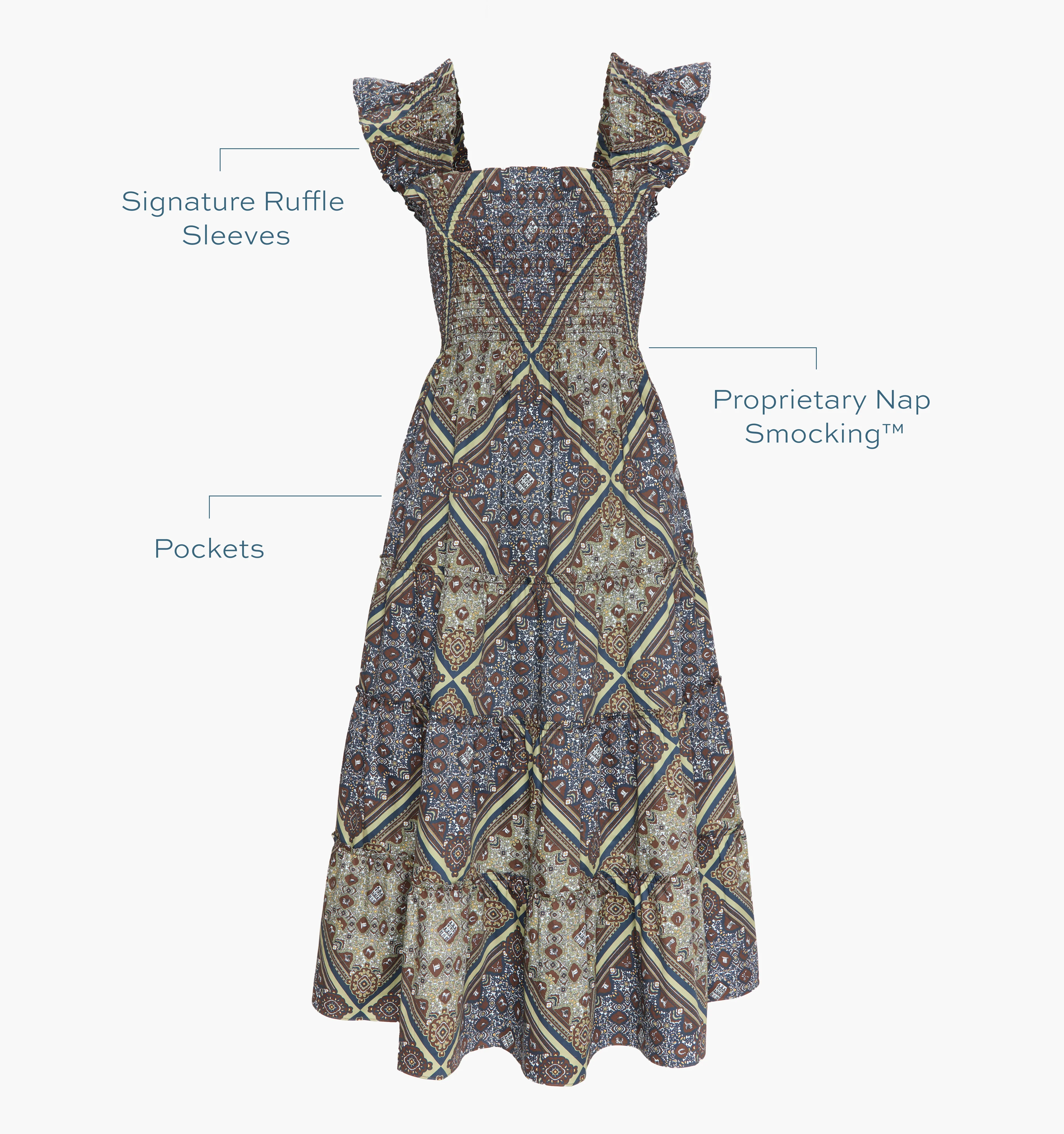 The Ellie Nap Dress - Olive Equestrian Scarf - Image 6