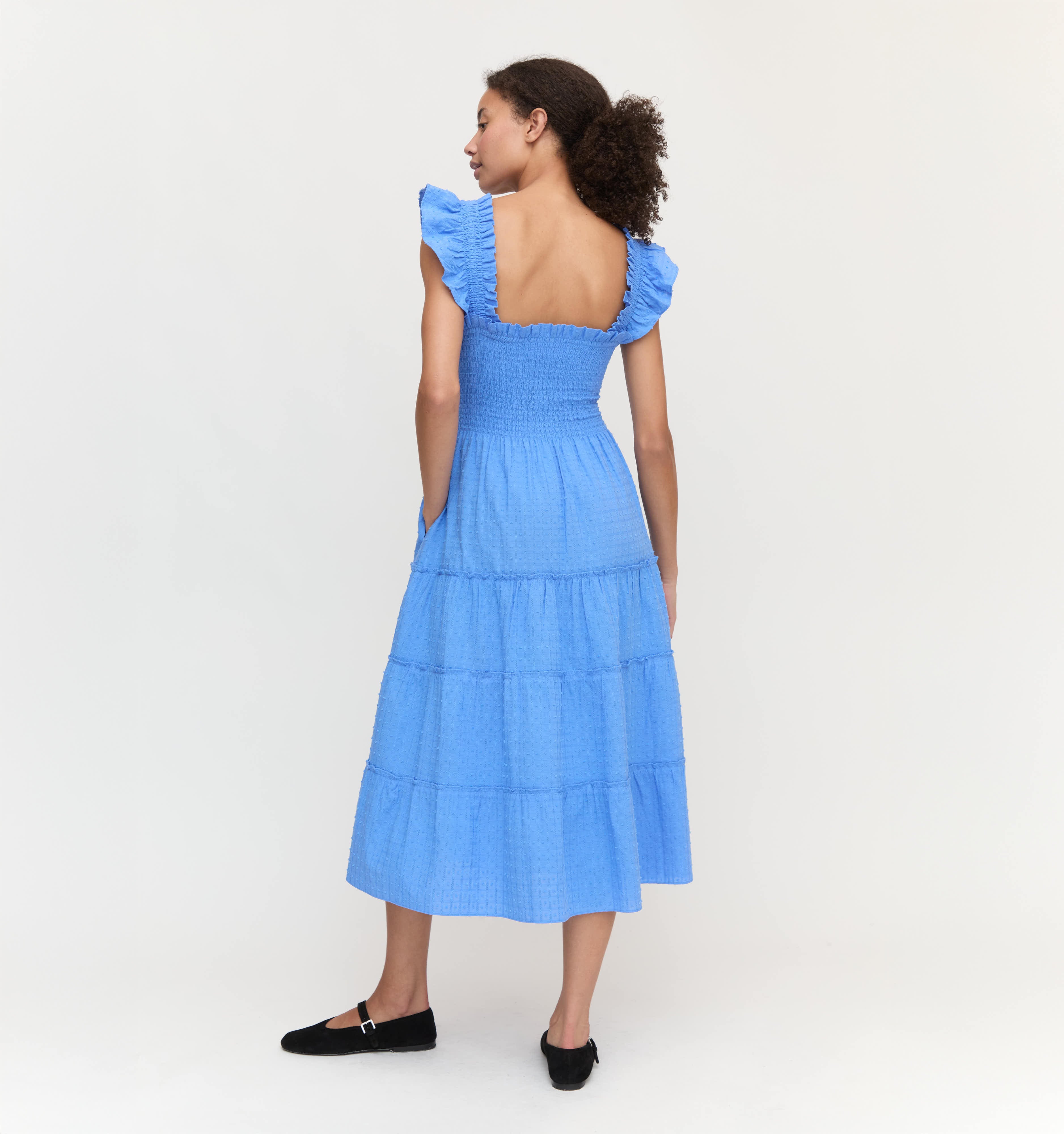 The Ellie Nap Dress - Hydrangea Blue Textured Clip Dot - Image 4