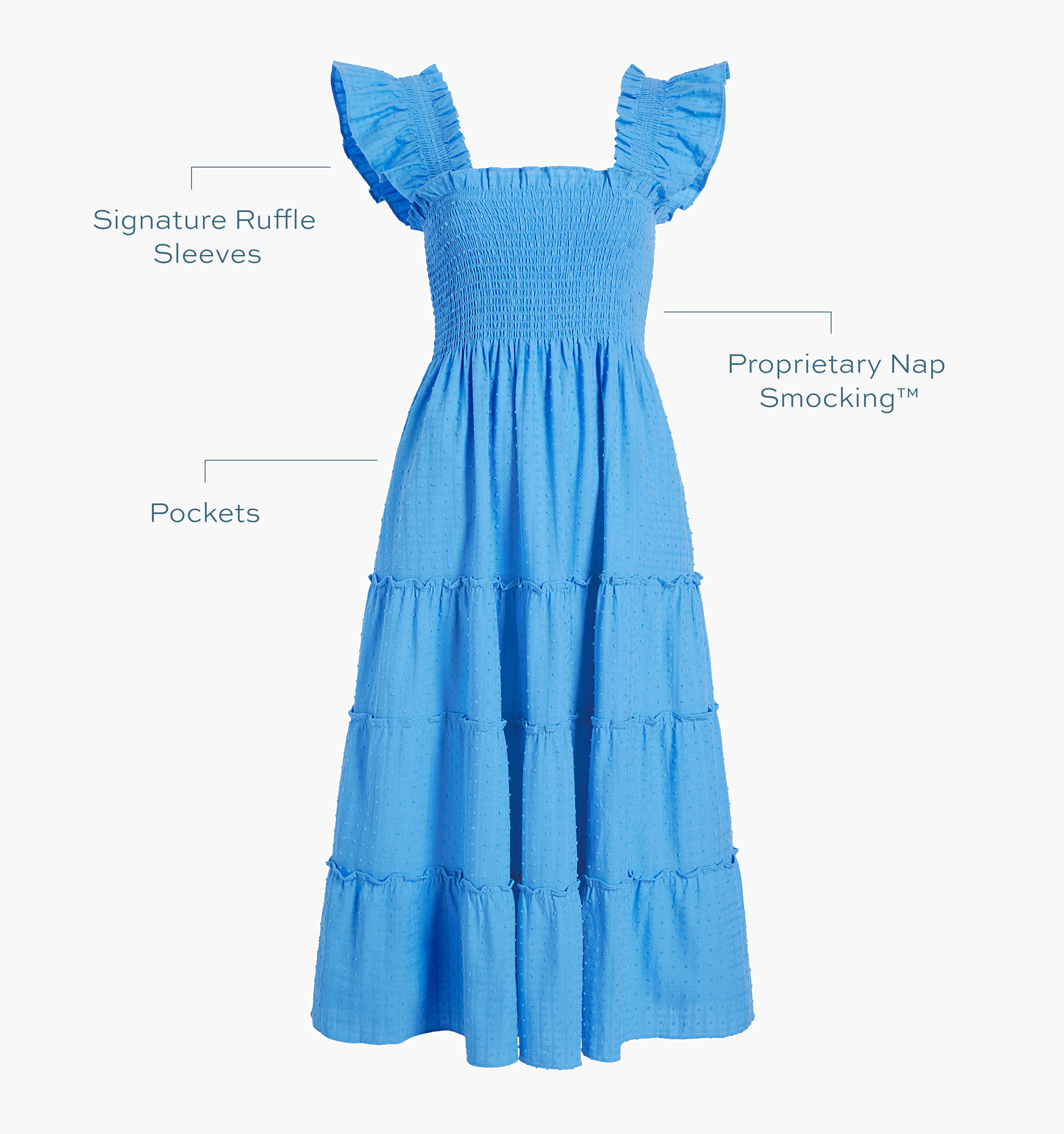 The Ellie Nap Dress - Hydrangea Blue Textured Clip Dot - Image 5
