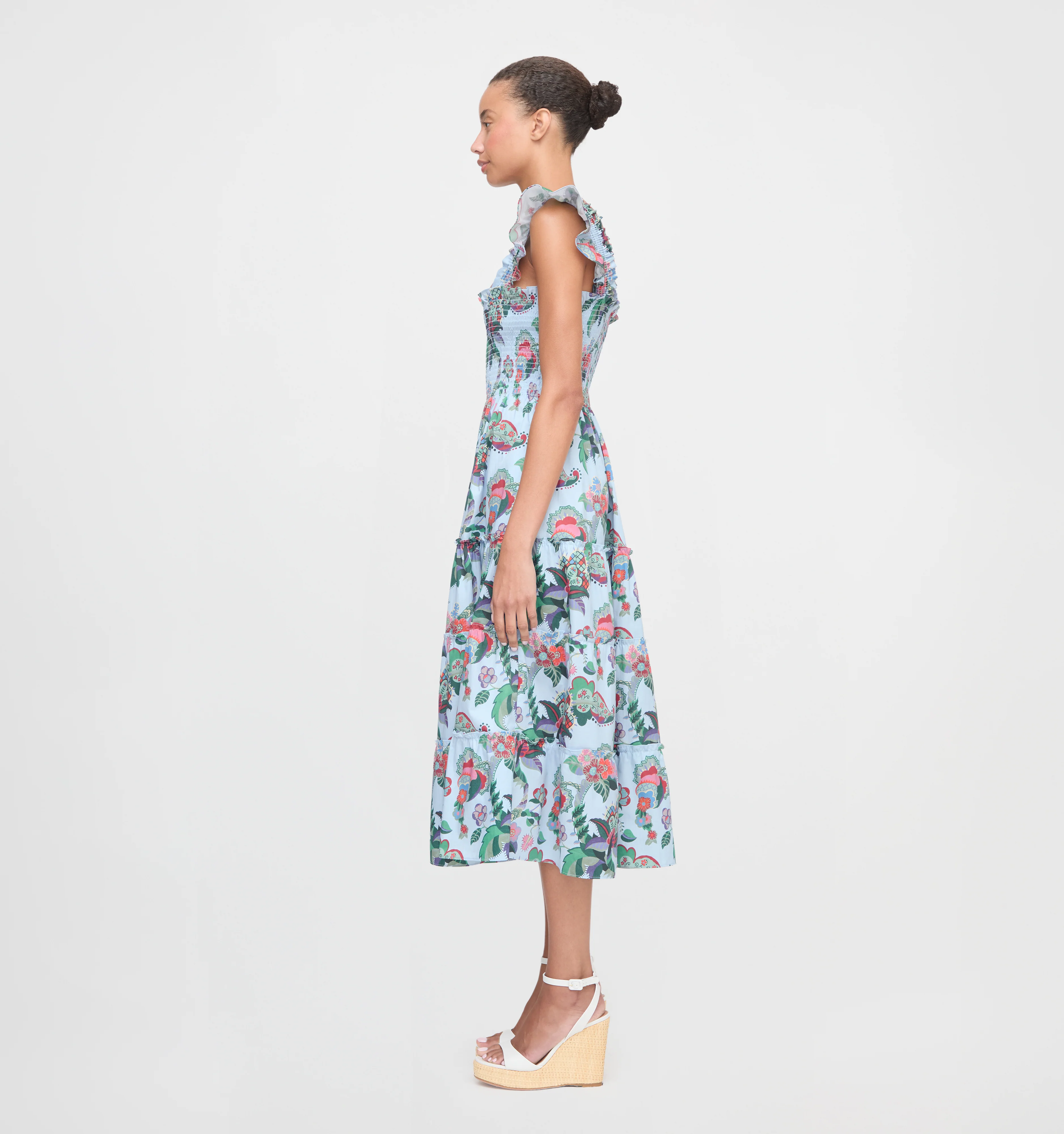 The Ellie Nap Dress - Light Blue Jungle Floral - Image 3