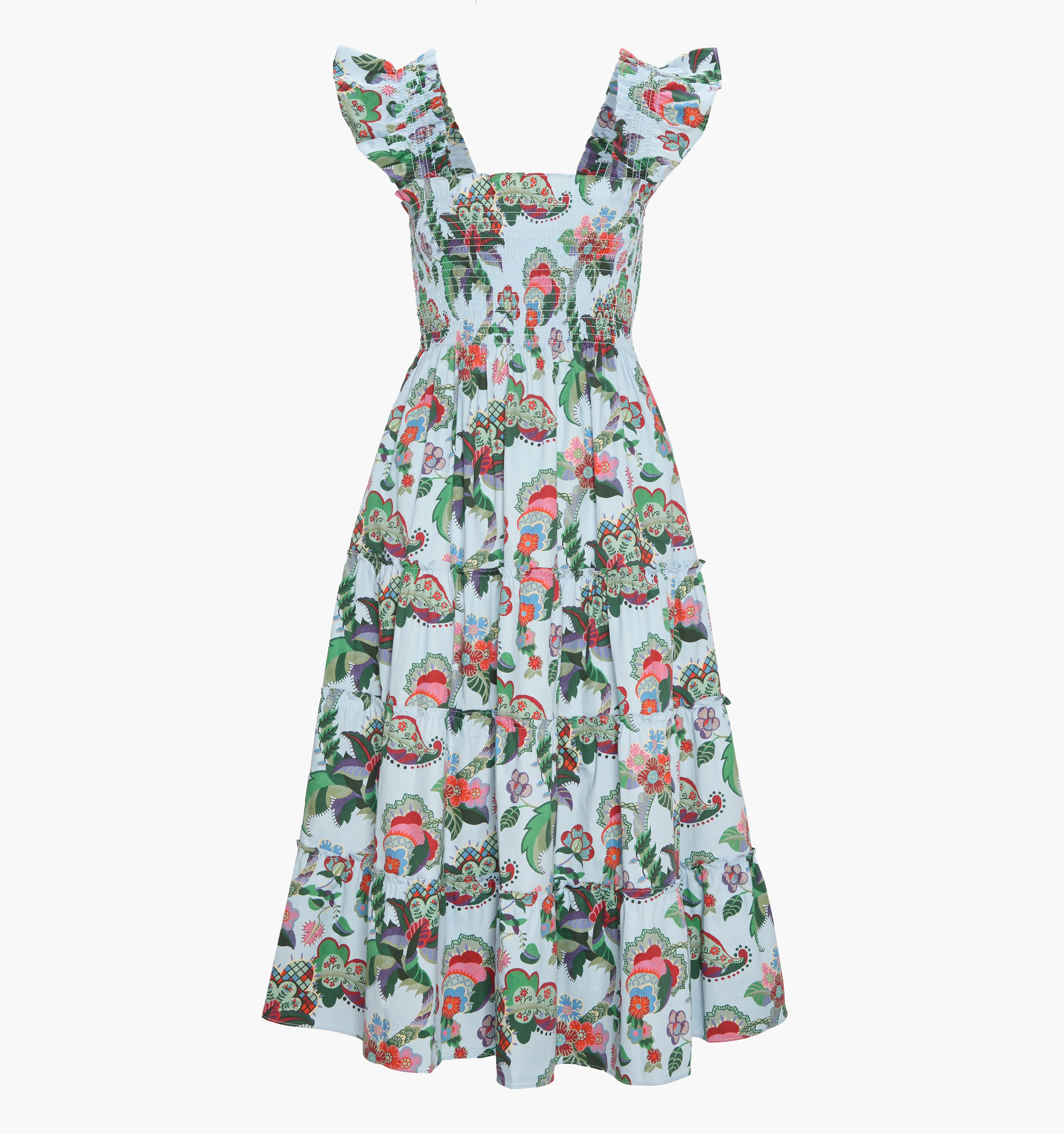 The Ellie Nap Dress - Light Blue Jungle Floral - Image 5