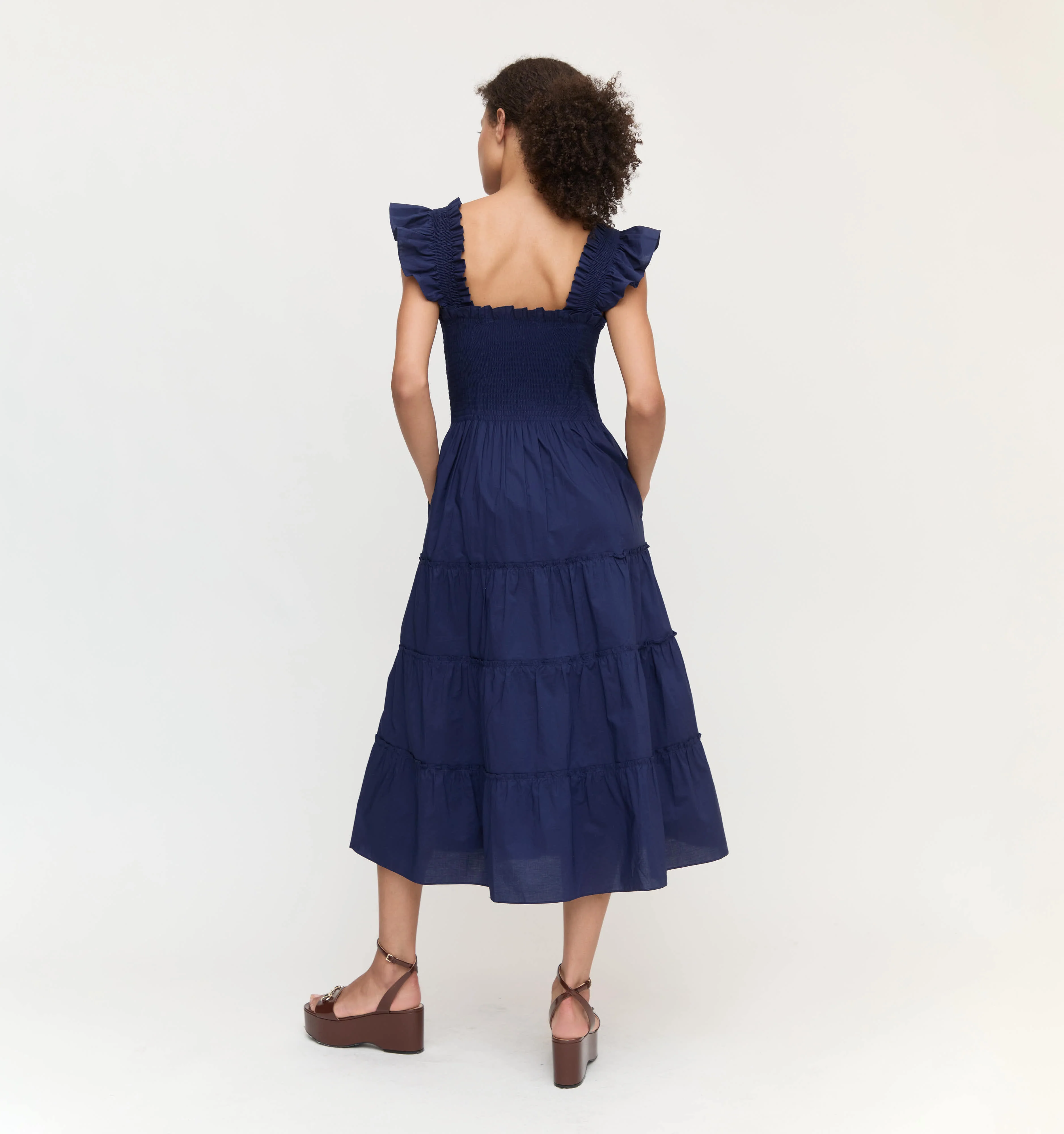 The Ellie Nap Dress - Navy Poplin - Image 3