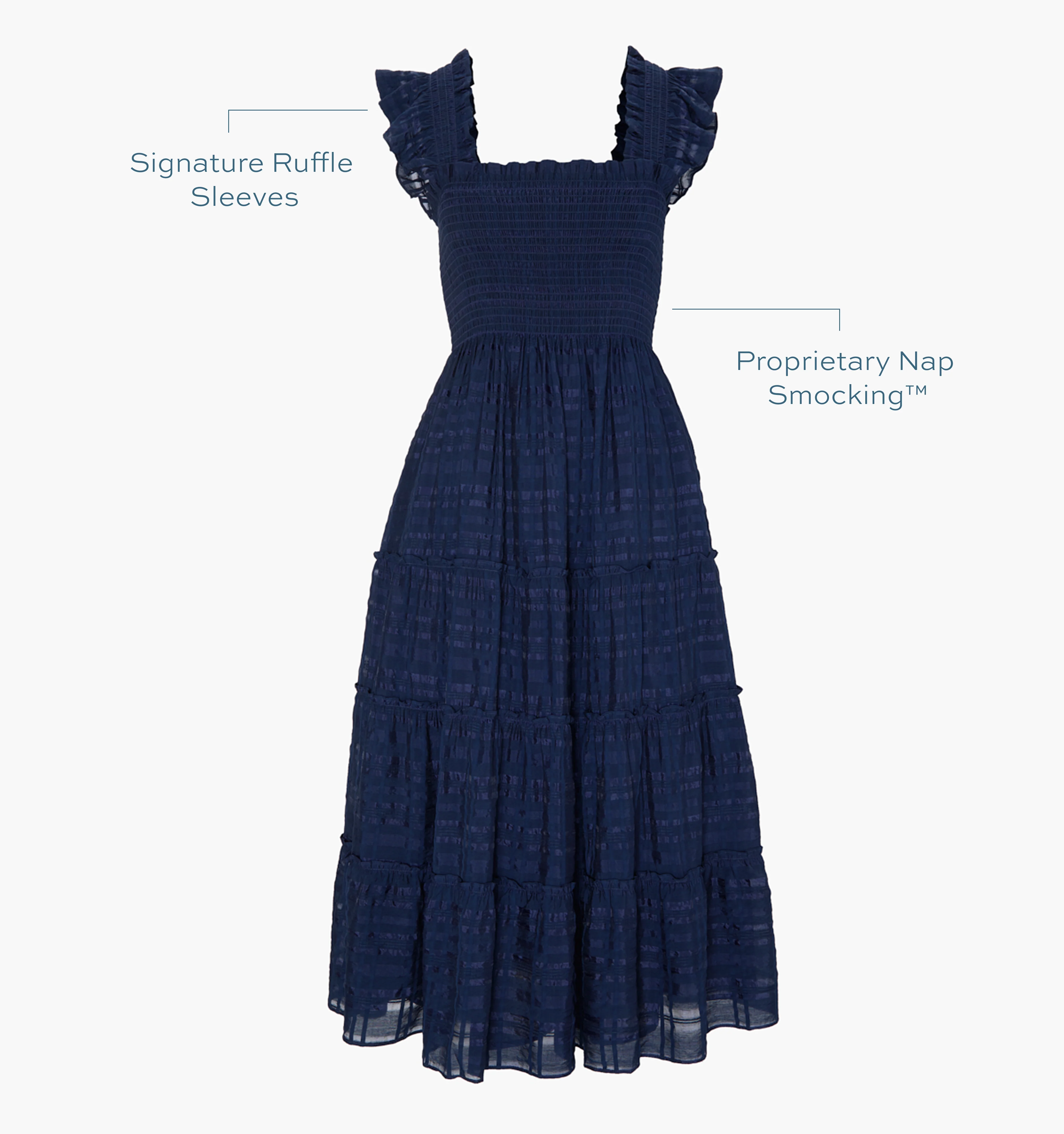 The Ellie Nap Dress - Navy Sheer Plaid - Image 5