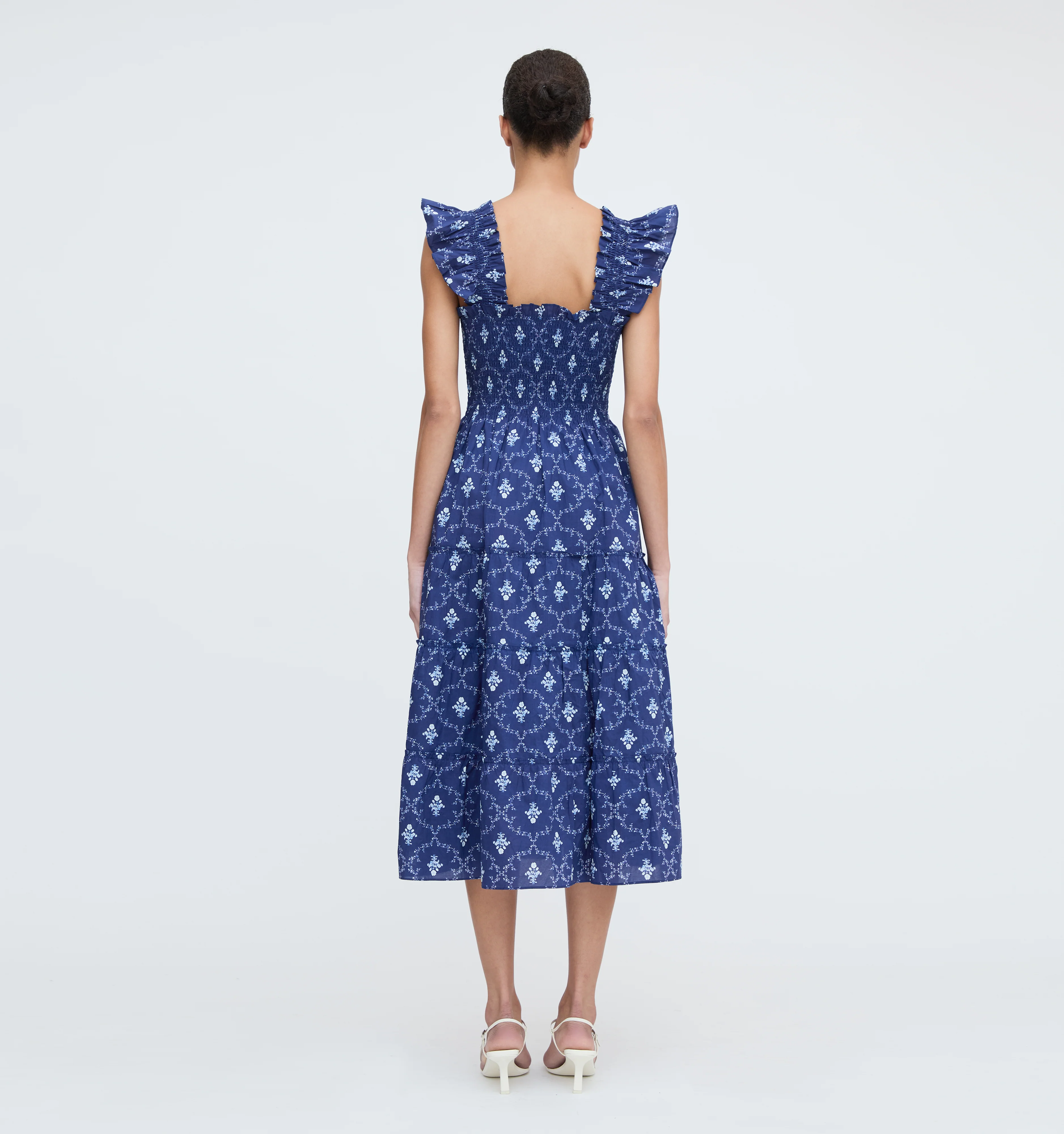 The Ellie Nap Dress - Navy Trellis - Image 3