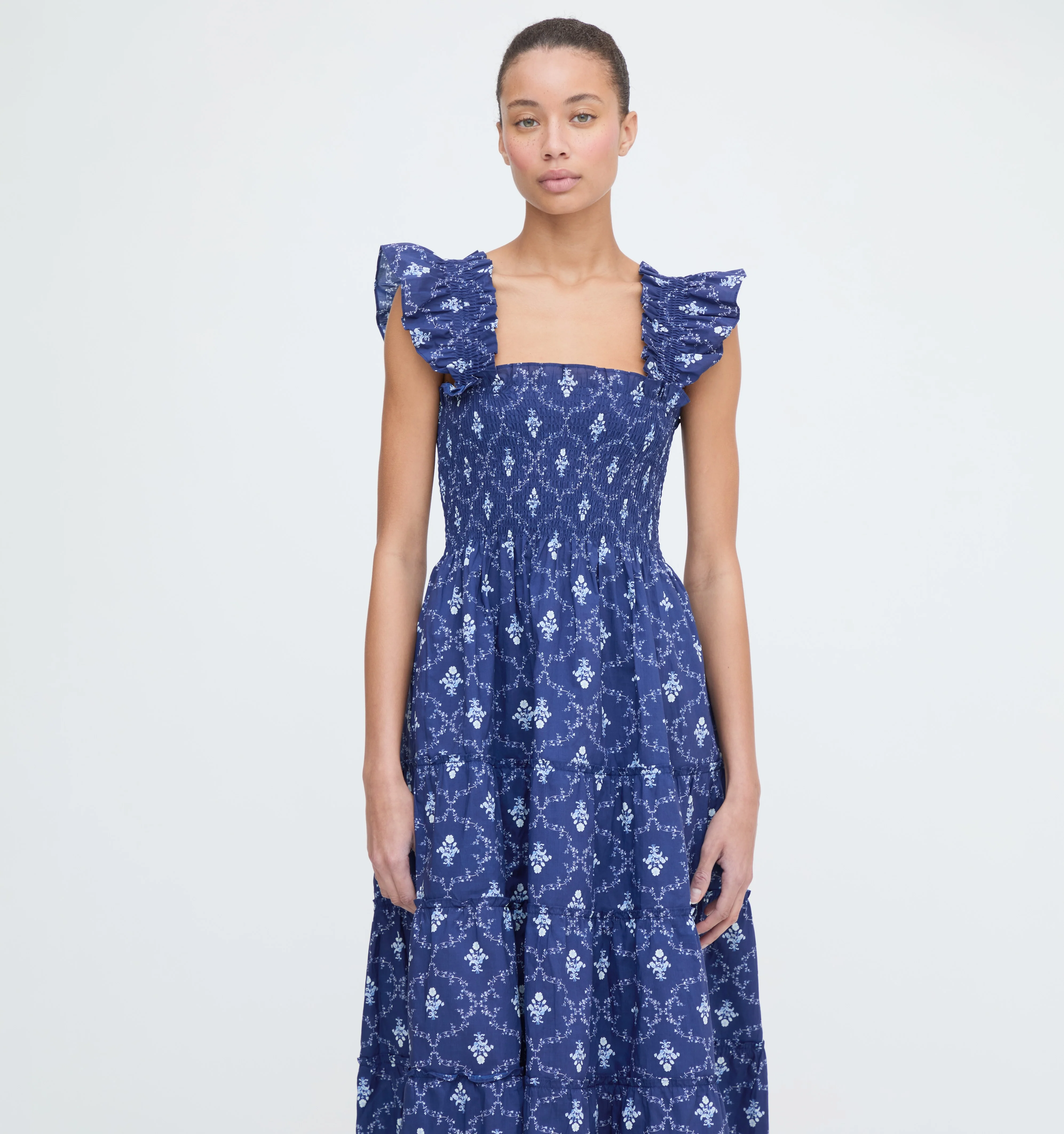The Ellie Nap Dress - Navy Trellis - Image 4