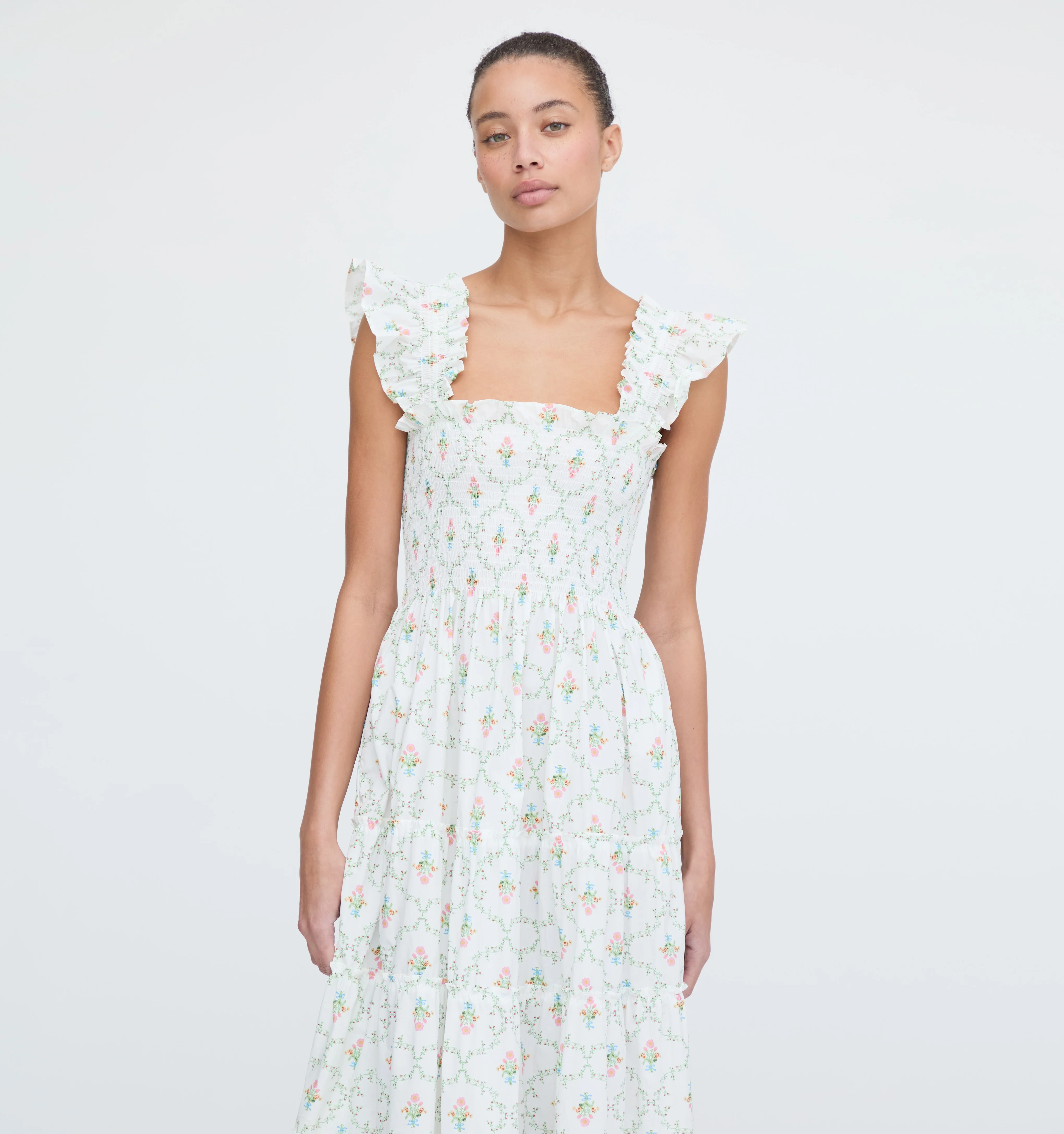 The Ellie Nap Dress - Pastel Trellis - Image 4