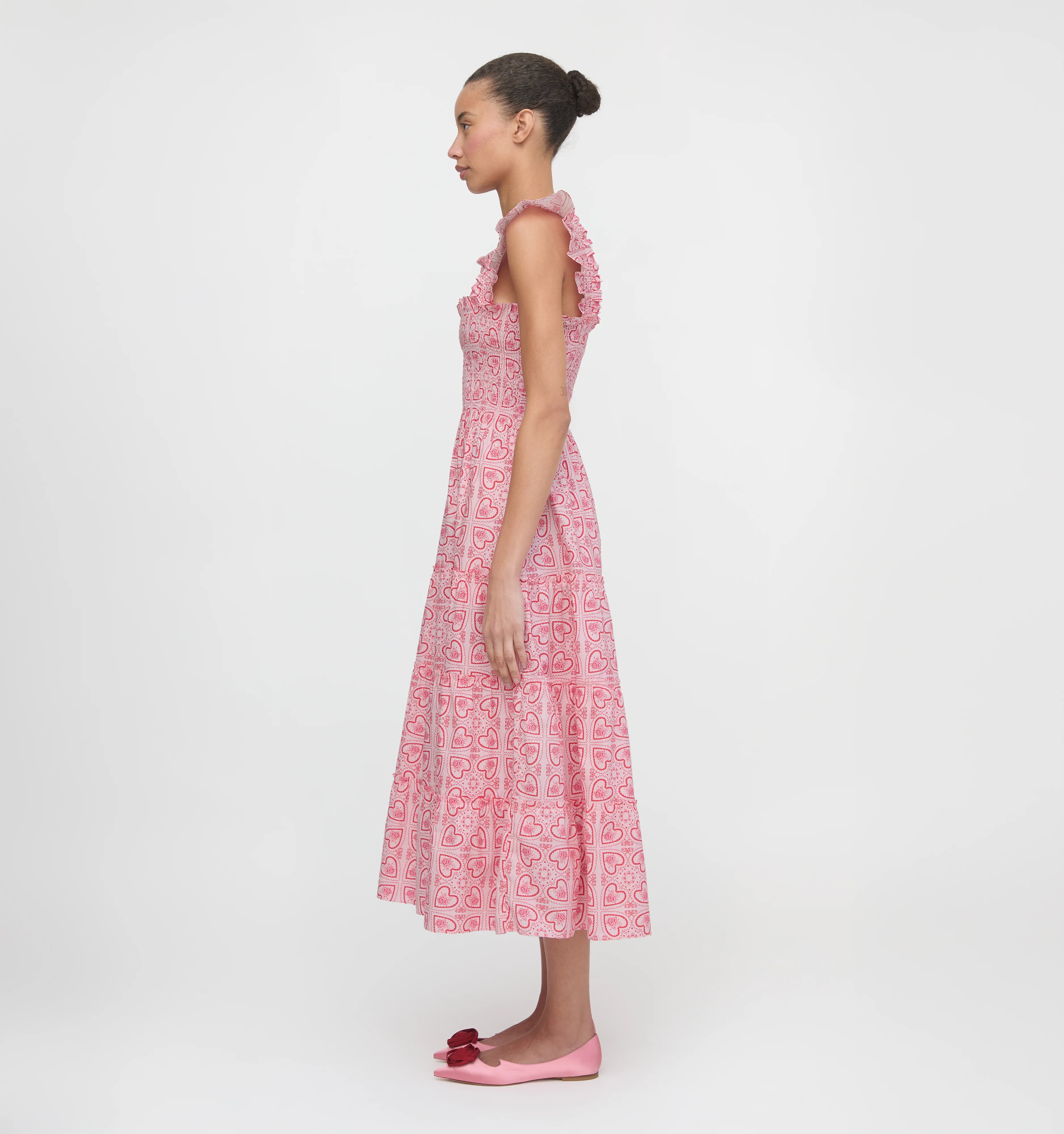 The Ellie Nap Dress - Red Patchwork Doily Heart - Image 3