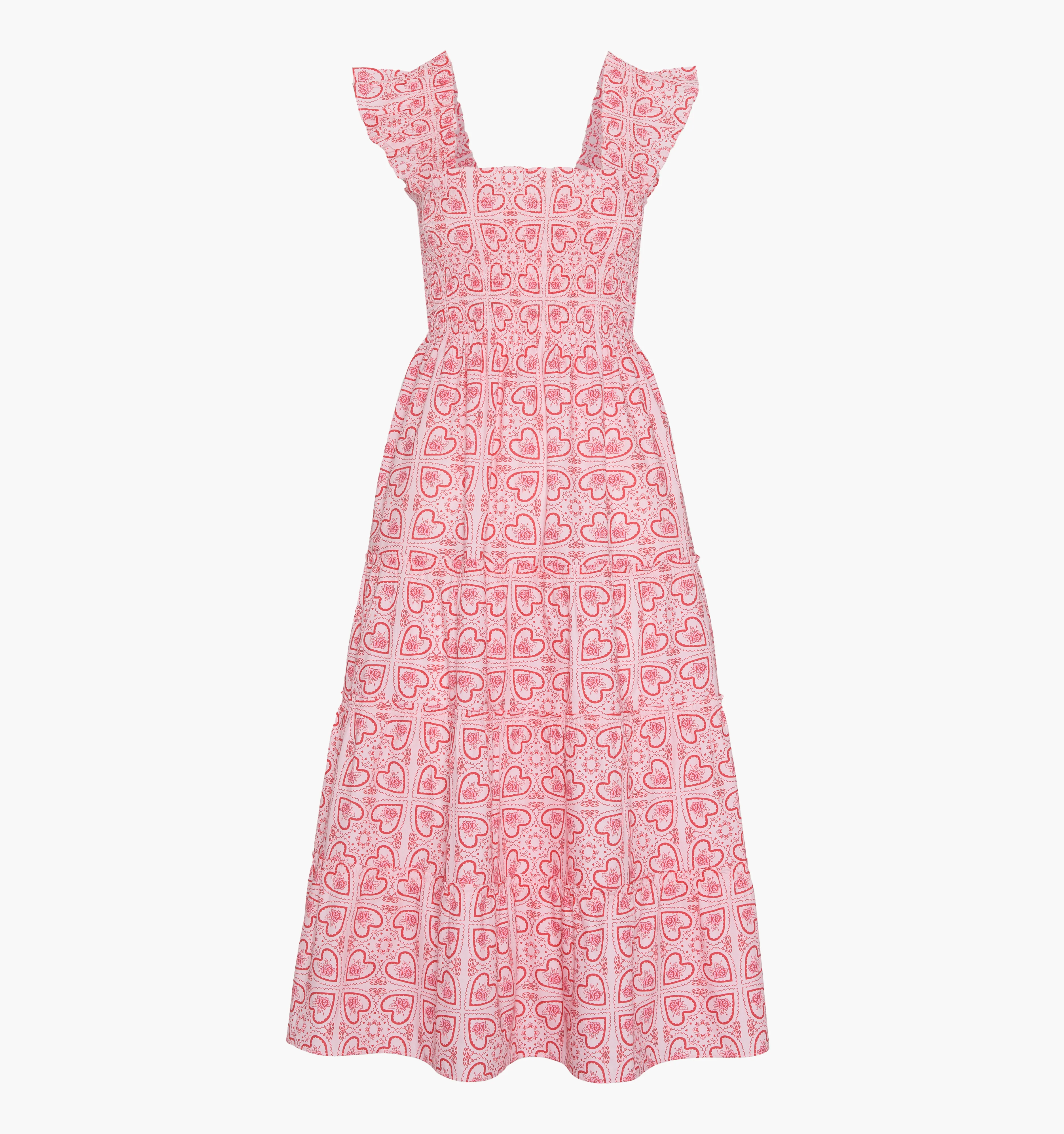 The Ellie Nap Dress - Red Patchwork Doily Heart - Image 5