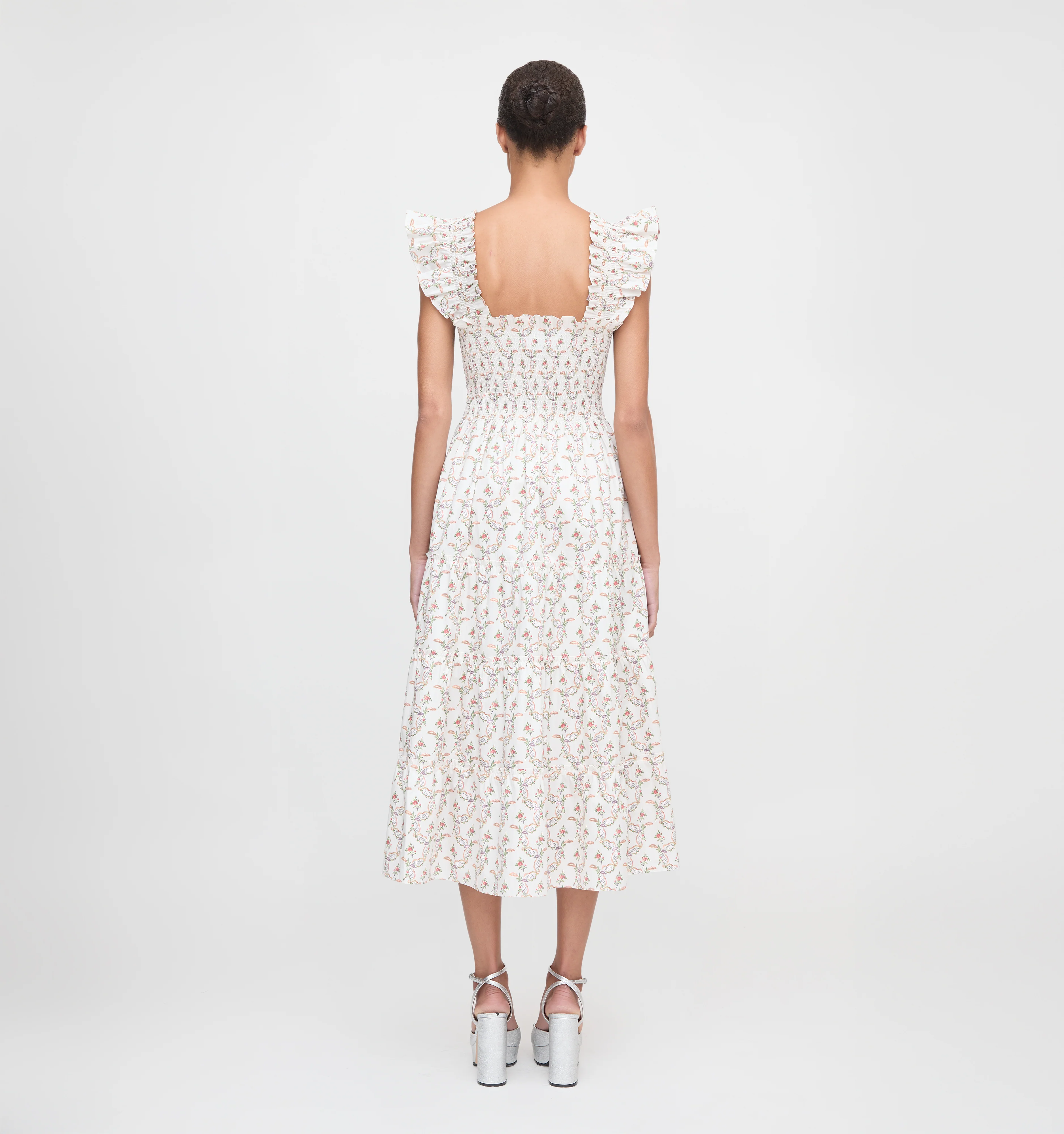 The Ellie Nap Dress - Pink Ribbon Rose Ikat - Image 4